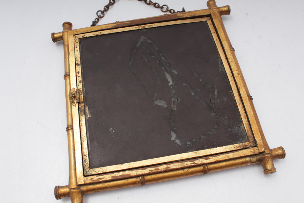 Antique French Tri-Fold Shaving Mirror