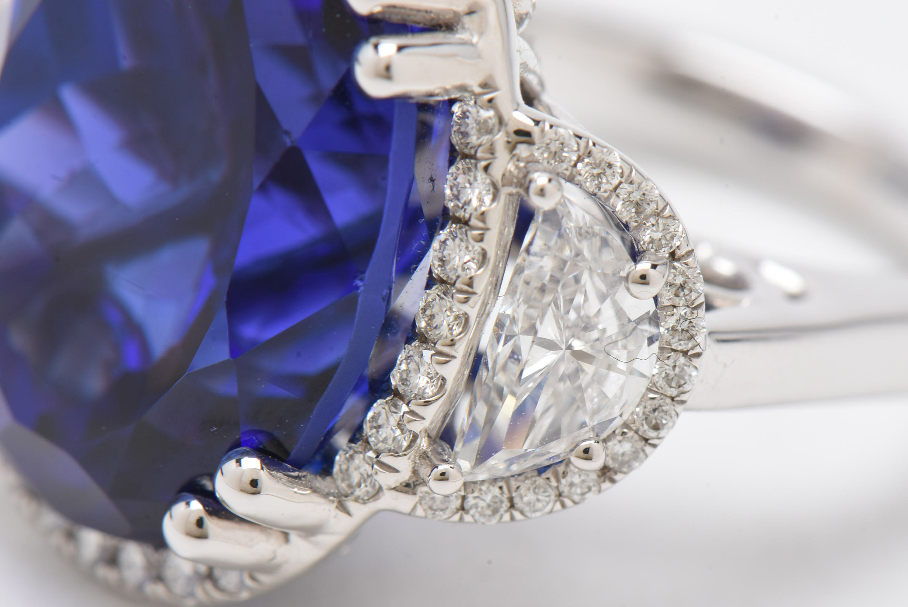 18K White Gold 25.78 CT Tanzanite & 2.14 CTW Diamond Ring with AGL & GIA Report