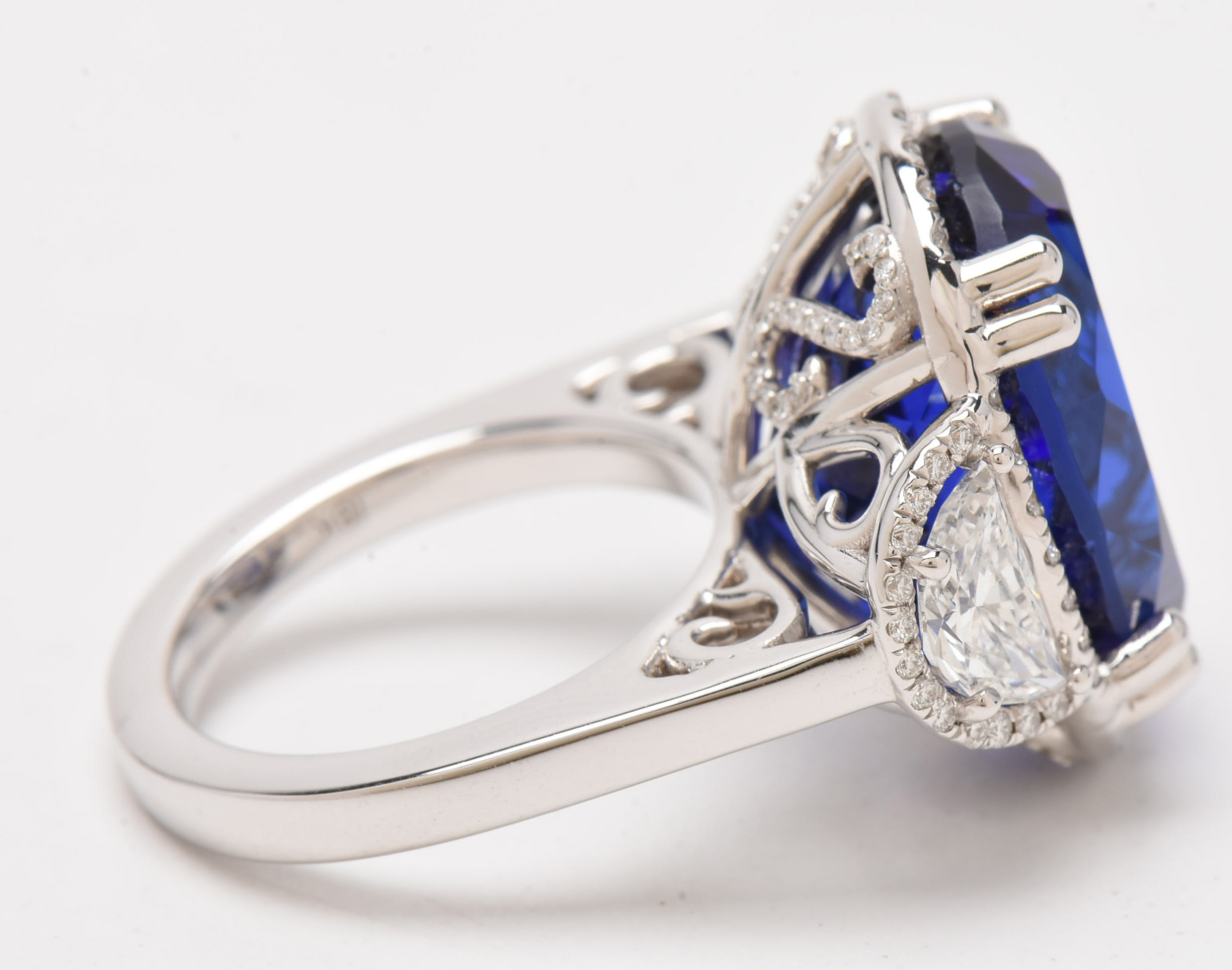 18K White Gold 25.78 CT Tanzanite & 2.14 CTW Diamond Ring with AGL & GIA Report