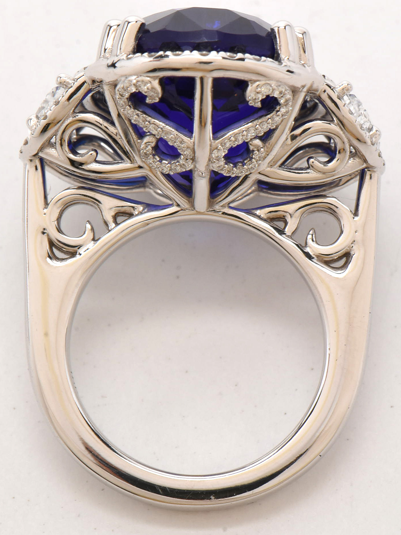 18K White Gold 25.78 CT Tanzanite & 2.14 CTW Diamond Ring with AGL & GIA Report