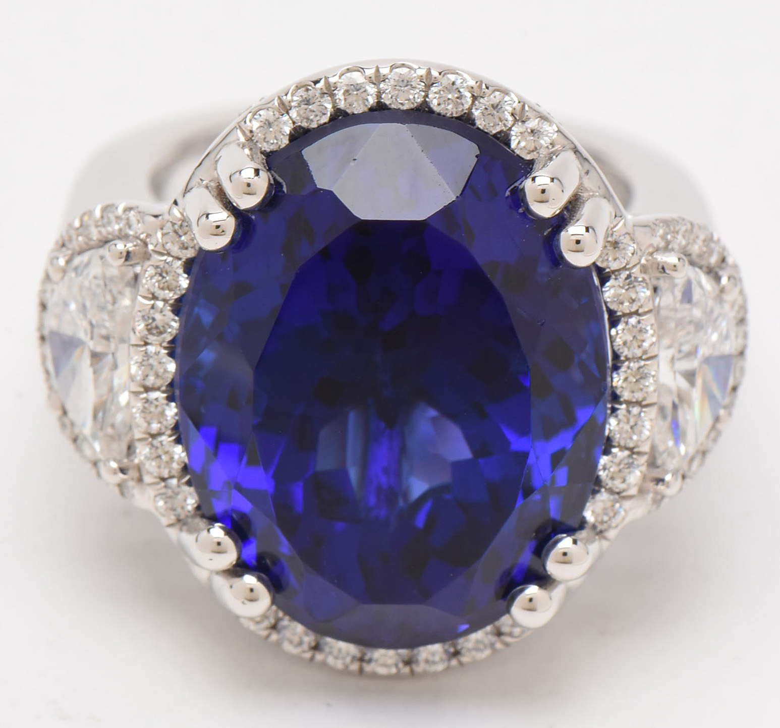 18K White Gold 25.78 CT Tanzanite & 2.14 CTW Diamond Ring with AGL & GIA Report