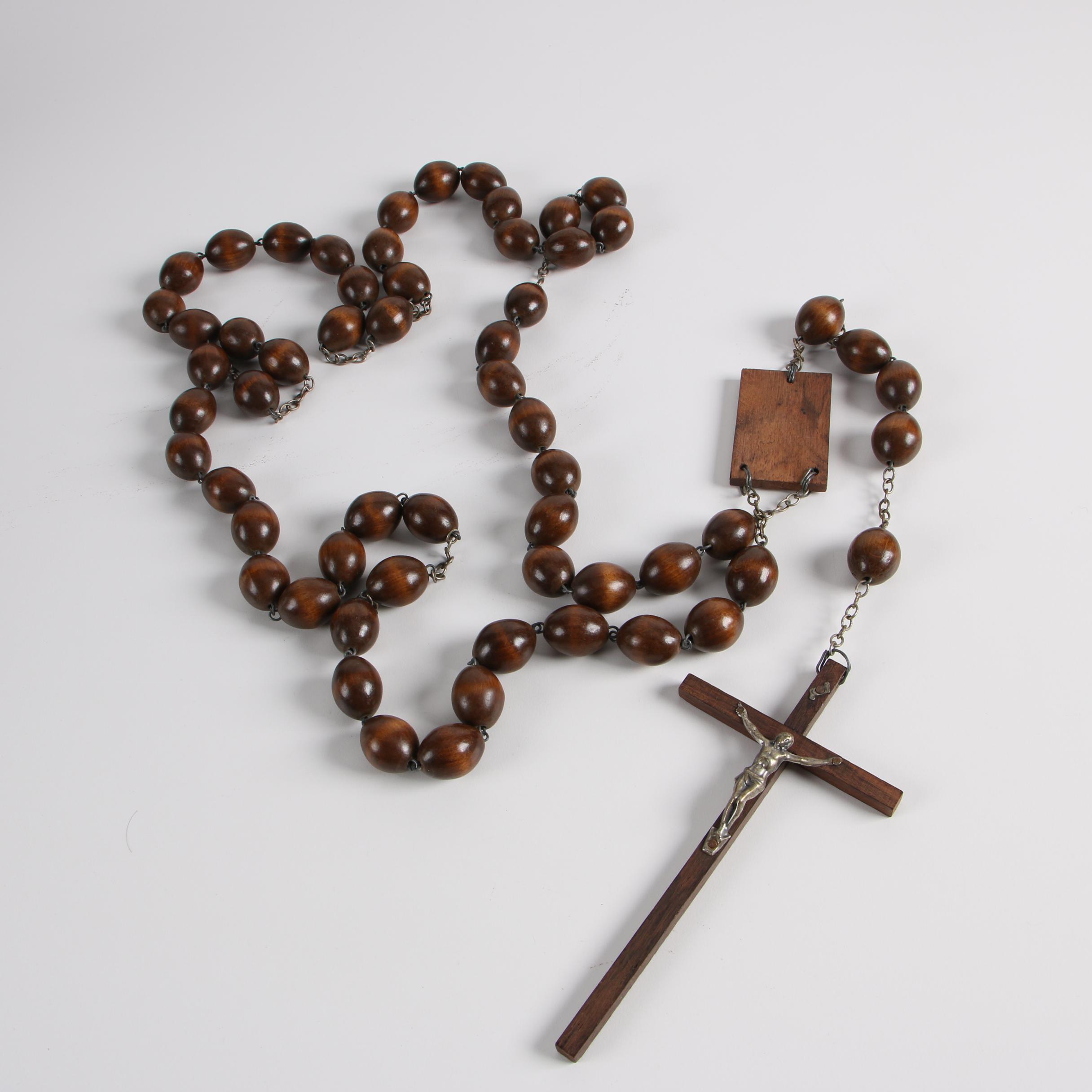 Resin Statuette of Pope John Paul II, Booklet and Rosary Wall Hanging