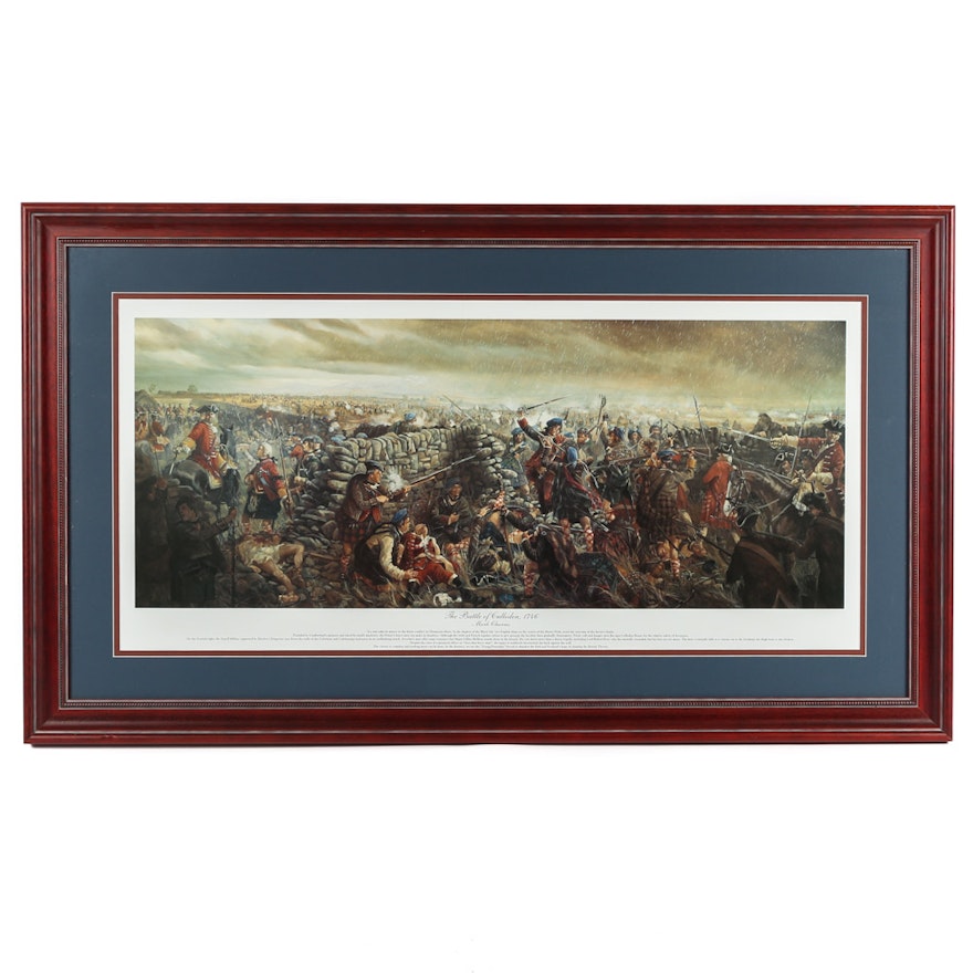 Offset Lithograph after Mark Churms  "The Battle of Culloden, 1746"