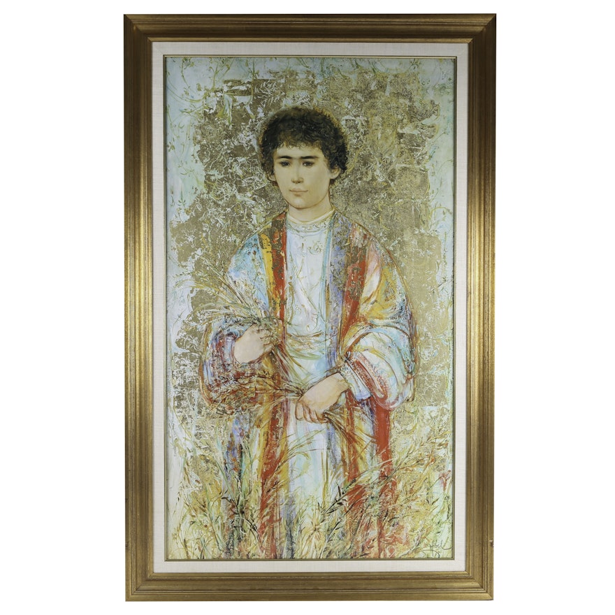 Limited Edition Offset Lithograph After Edna Hibel  "Joseph"