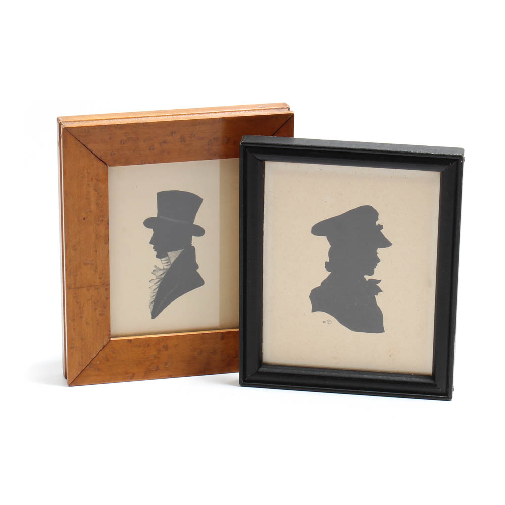 Two Vintage Framed Silhouettes of Male Figures