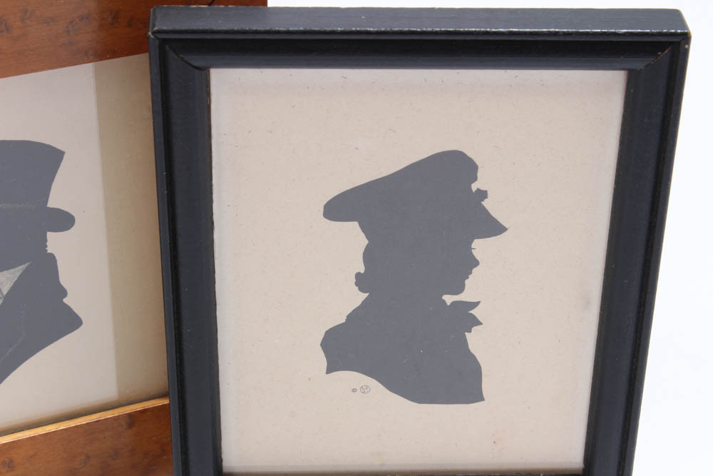 Two Vintage Framed Silhouettes of Male Figures