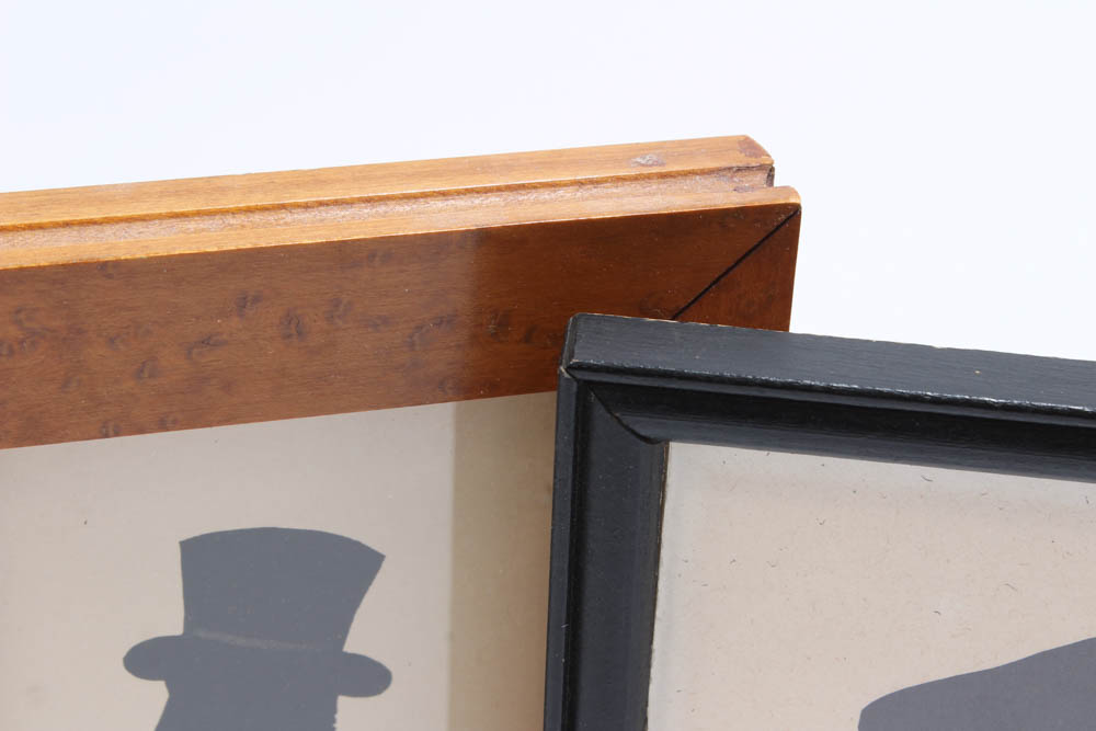 Two Vintage Framed Silhouettes of Male Figures