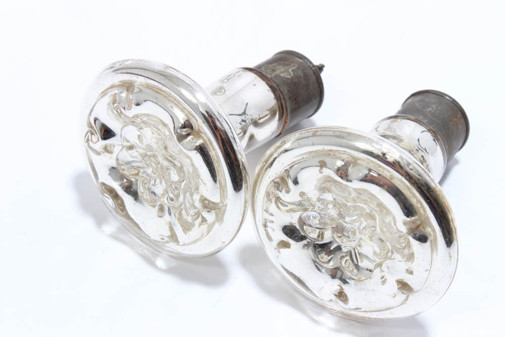 Victorian Era Mercury Glass Curtain Tieback Finials