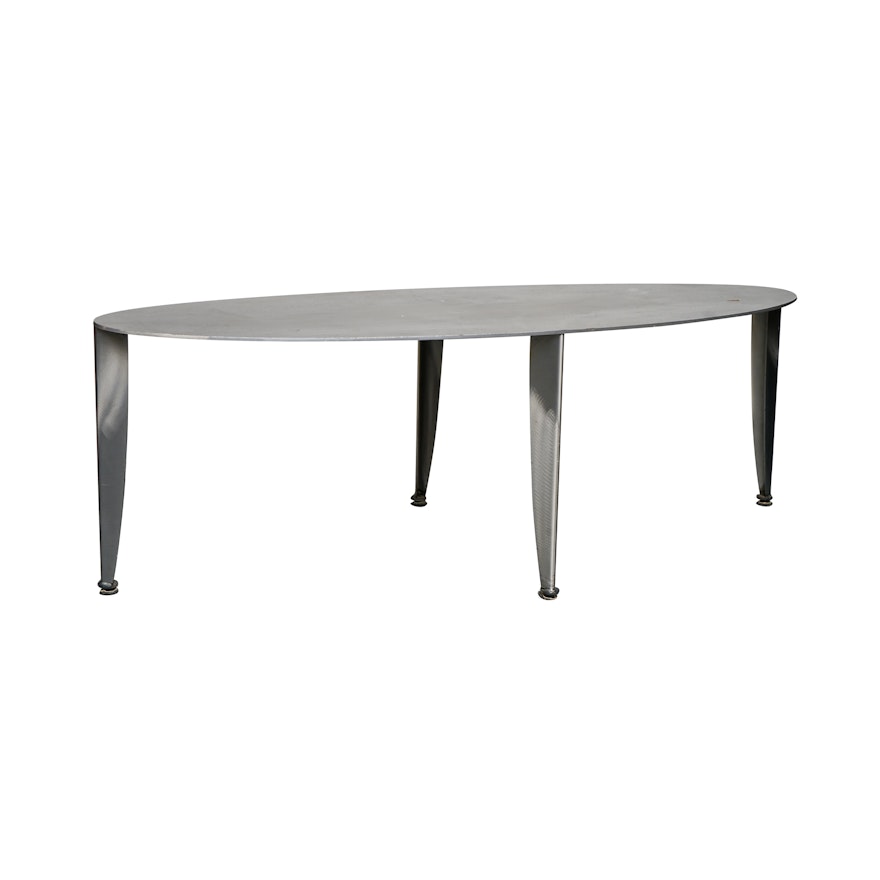 Brushed Stainless Steel Mid Century Modern Coffee Table