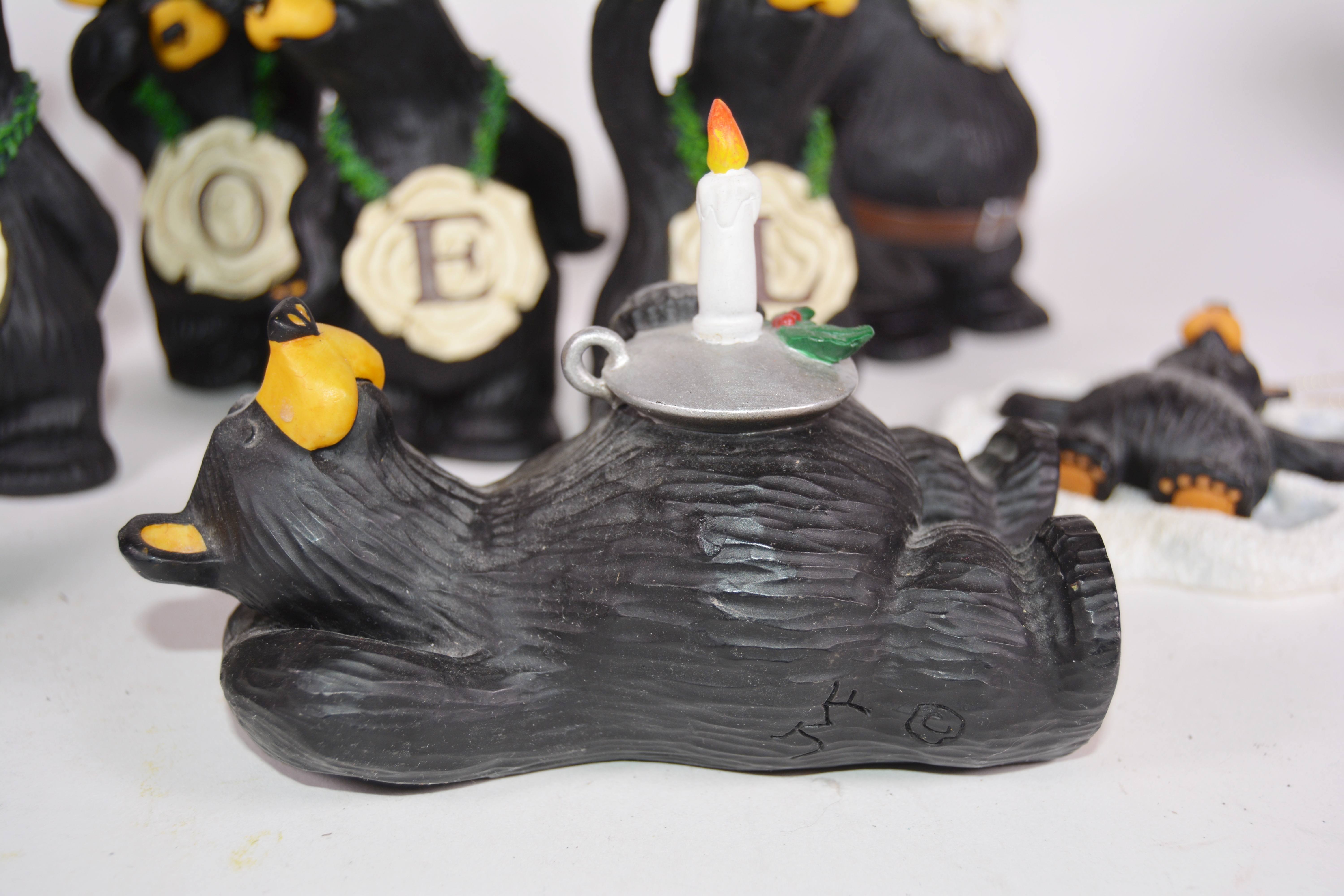 Christmas "Bear Foots" Bear Figurines by Jeff Fleming