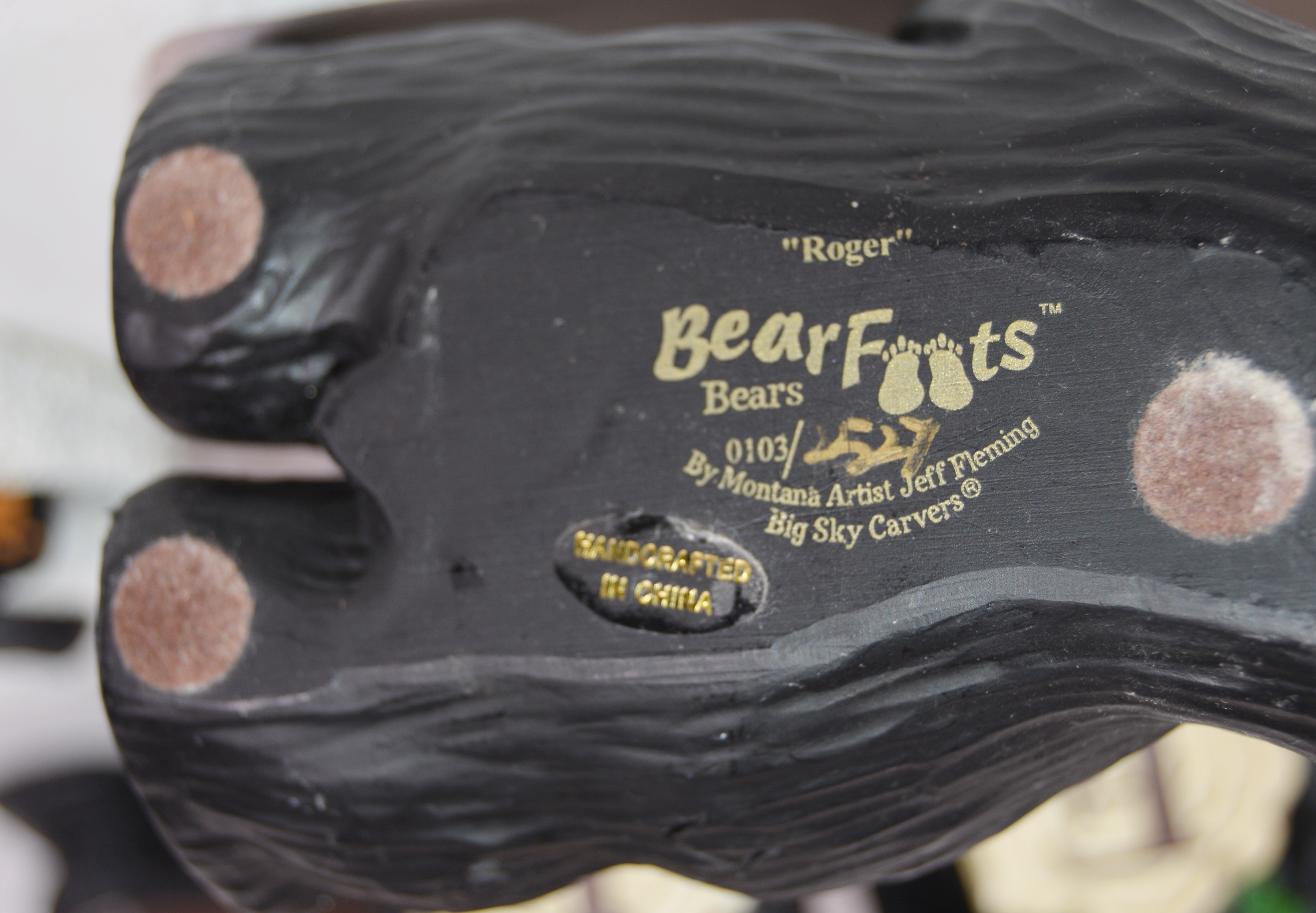 Christmas "Bear Foots" Bear Figurines by Jeff Fleming