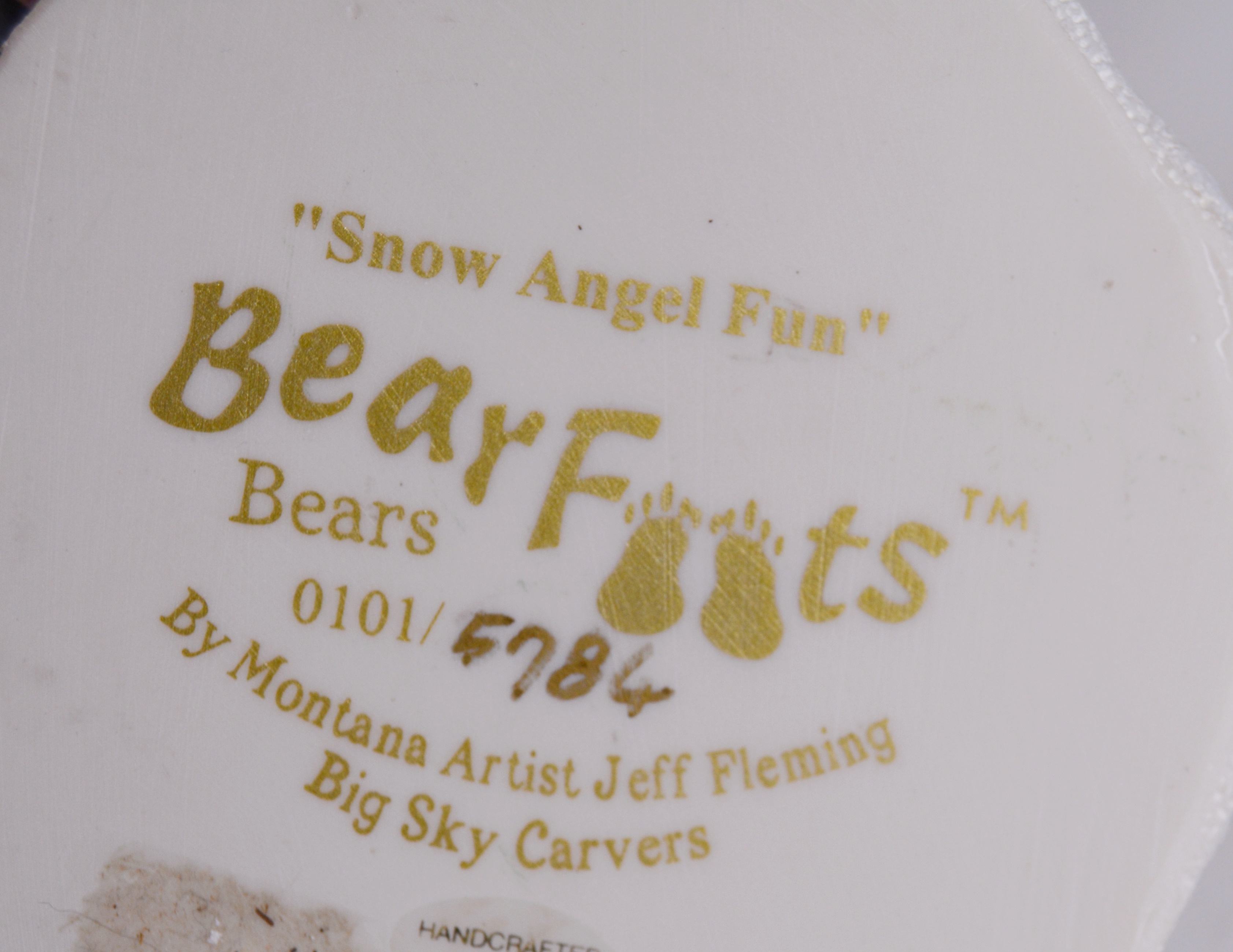 Christmas "Bear Foots" Bear Figurines by Jeff Fleming