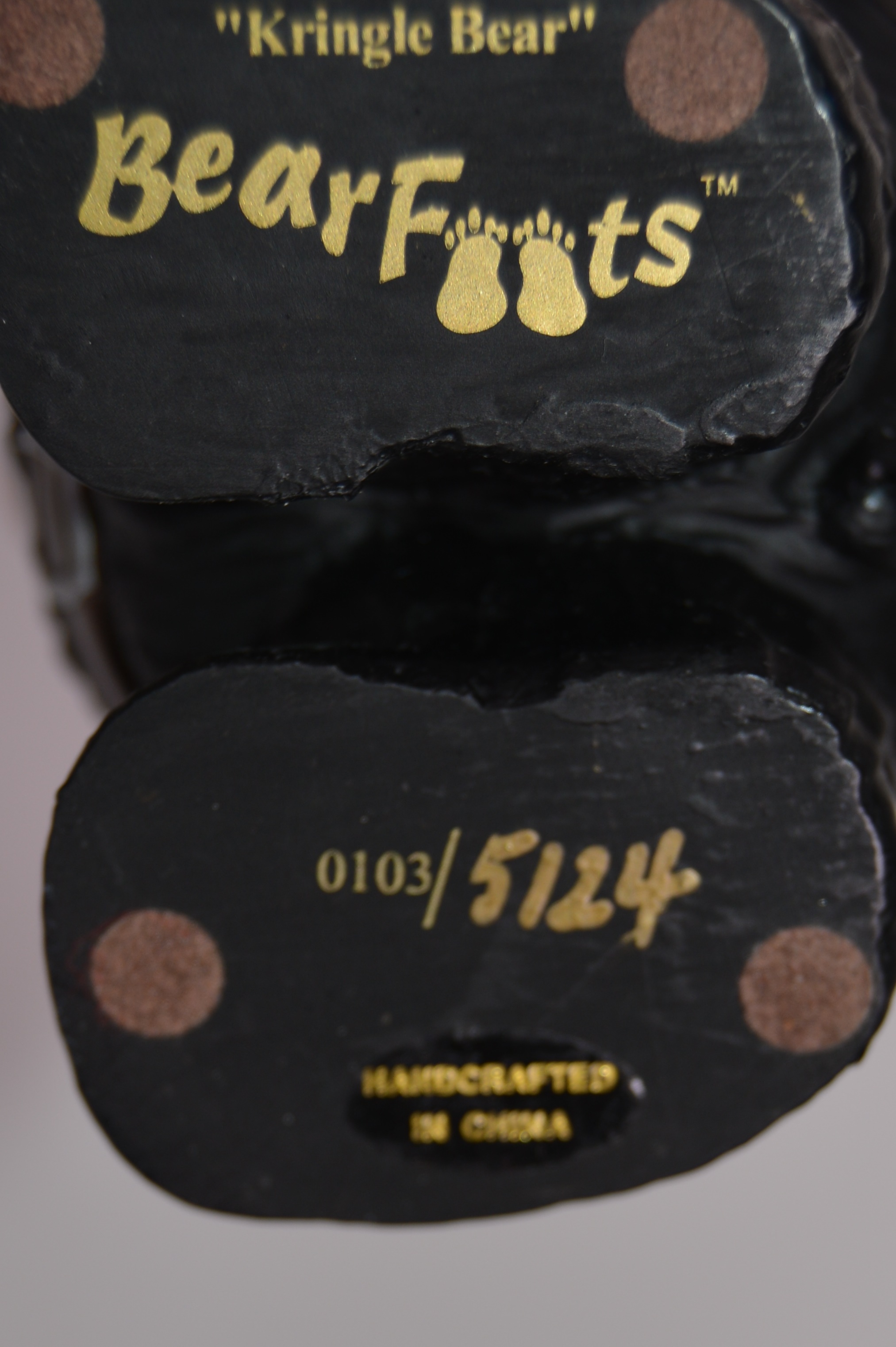 Christmas "Bear Foots" Bear Figurines by Jeff Fleming