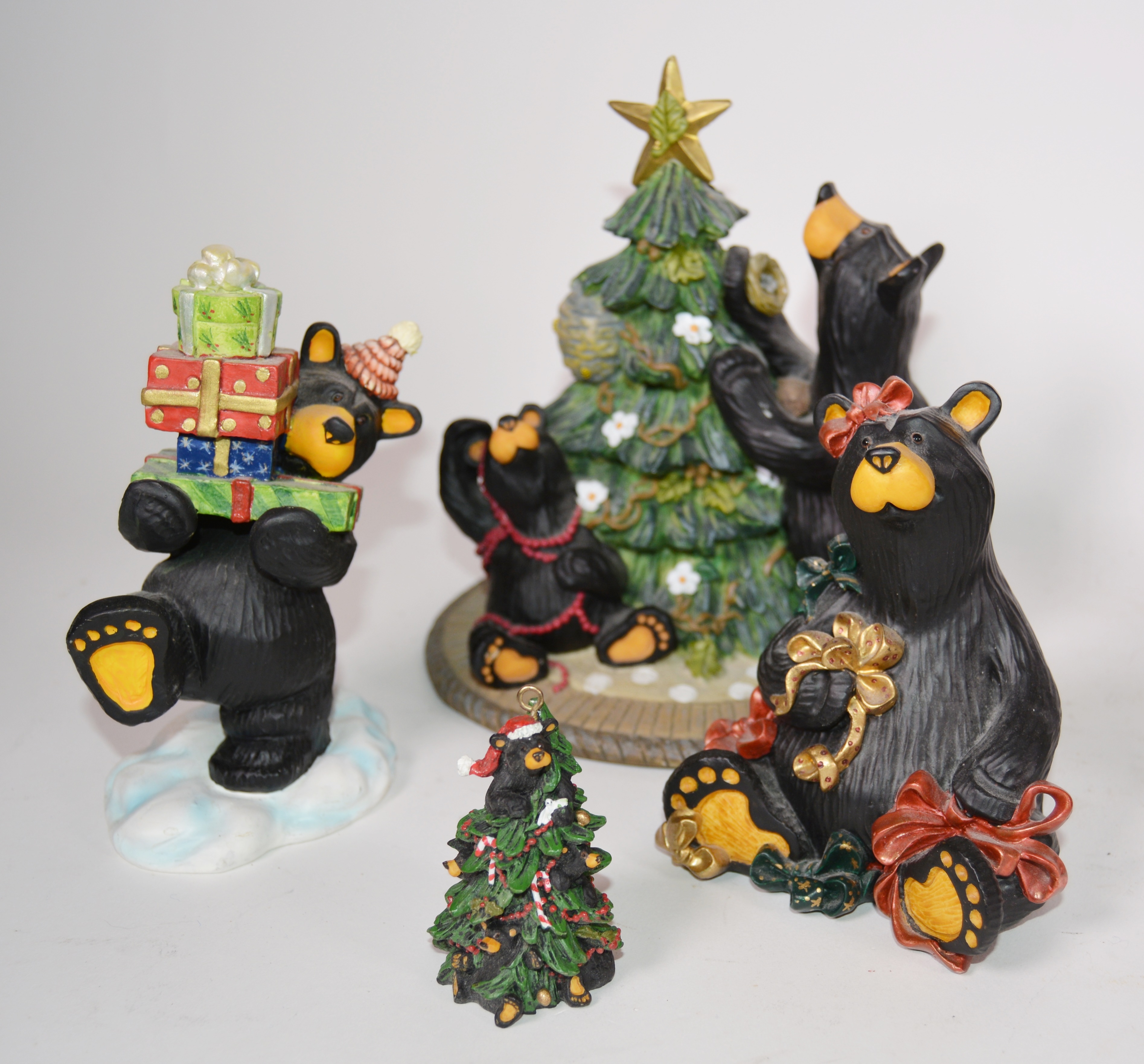 Christmas "Bear Foots" Bear Figurines by Jeff Fleming