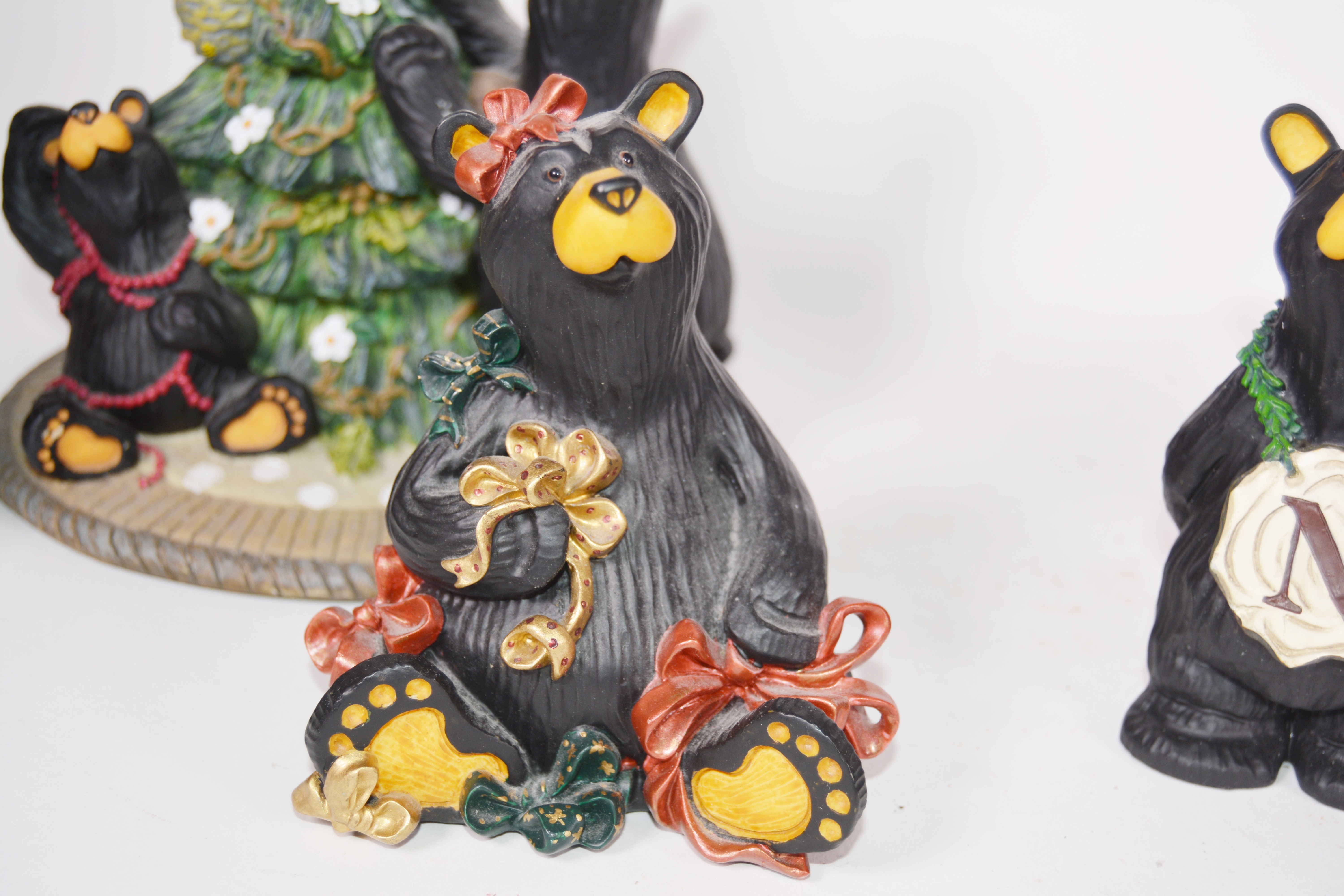 Christmas "Bear Foots" Bear Figurines by Jeff Fleming