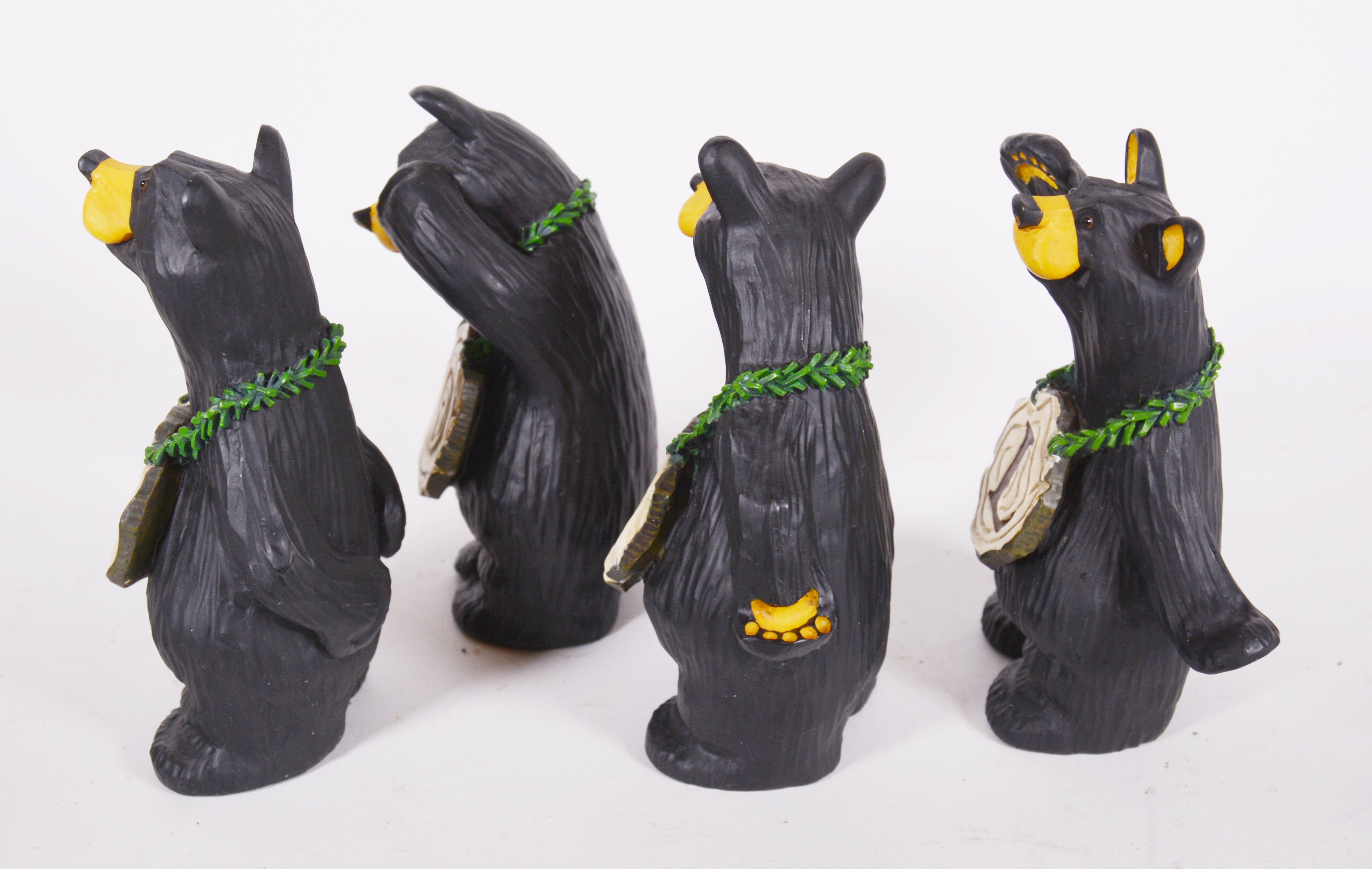 Christmas "Bear Foots" Bear Figurines by Jeff Fleming