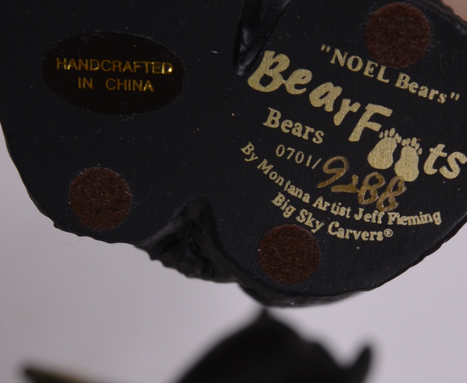 Christmas "Bear Foots" Bear Figurines by Jeff Fleming