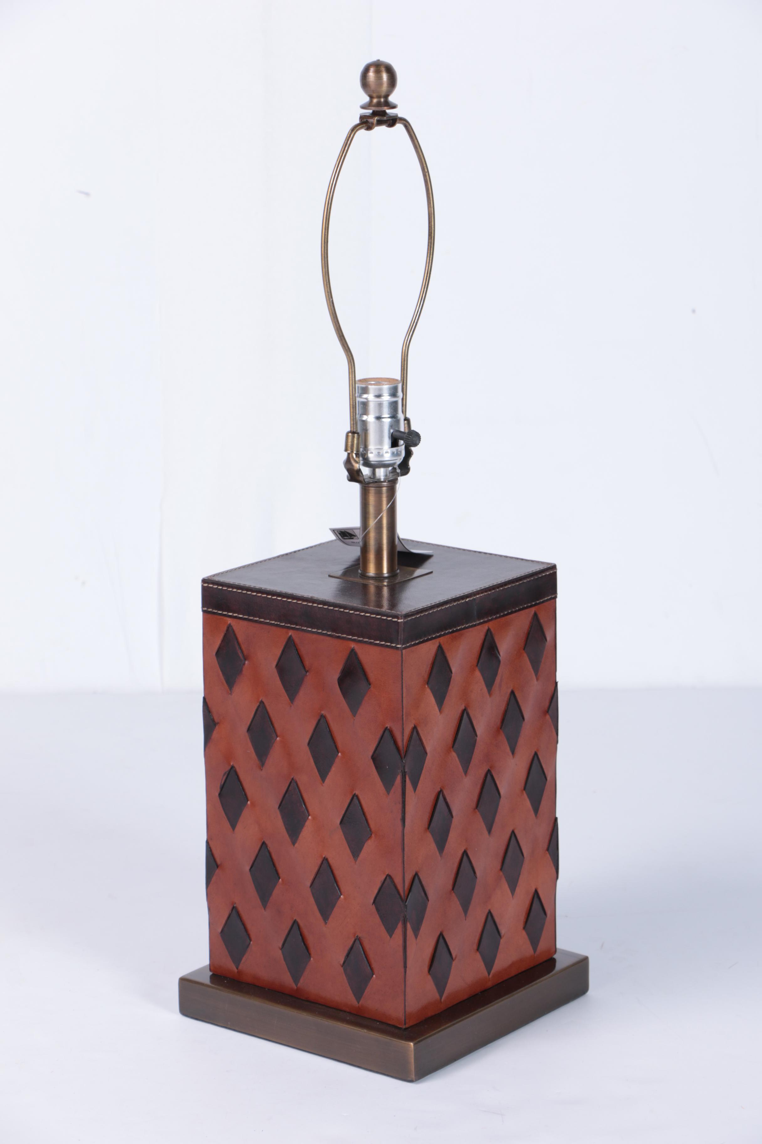 Blue Ocean Traders "Cavalier" Leather and Acrylic Table Lamps