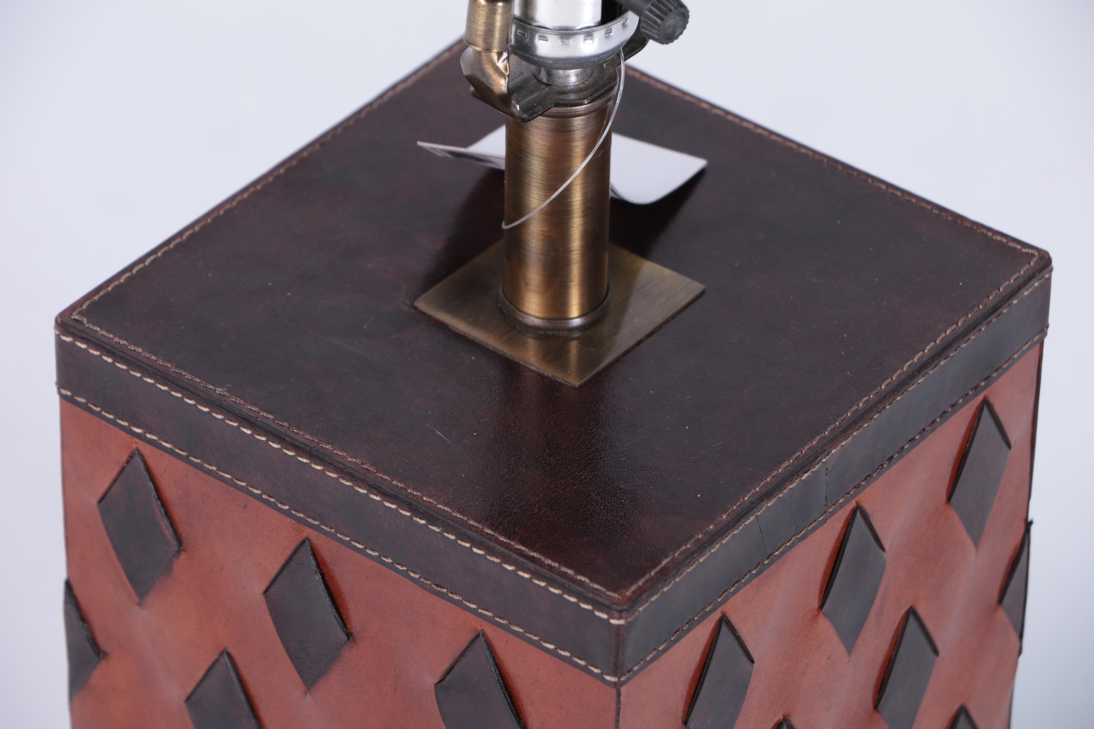 Blue Ocean Traders "Cavalier" Leather and Acrylic Table Lamps