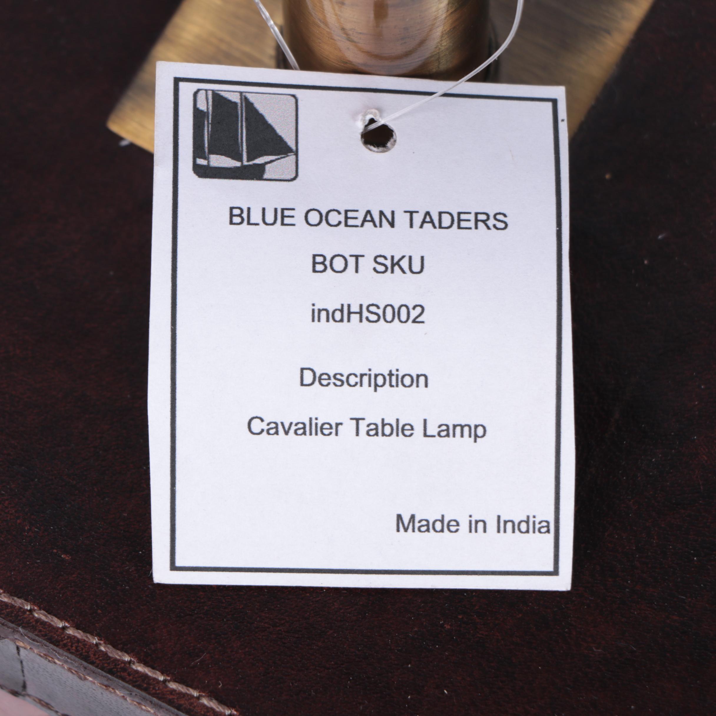 Blue Ocean Traders "Cavalier" Leather and Acrylic Table Lamps