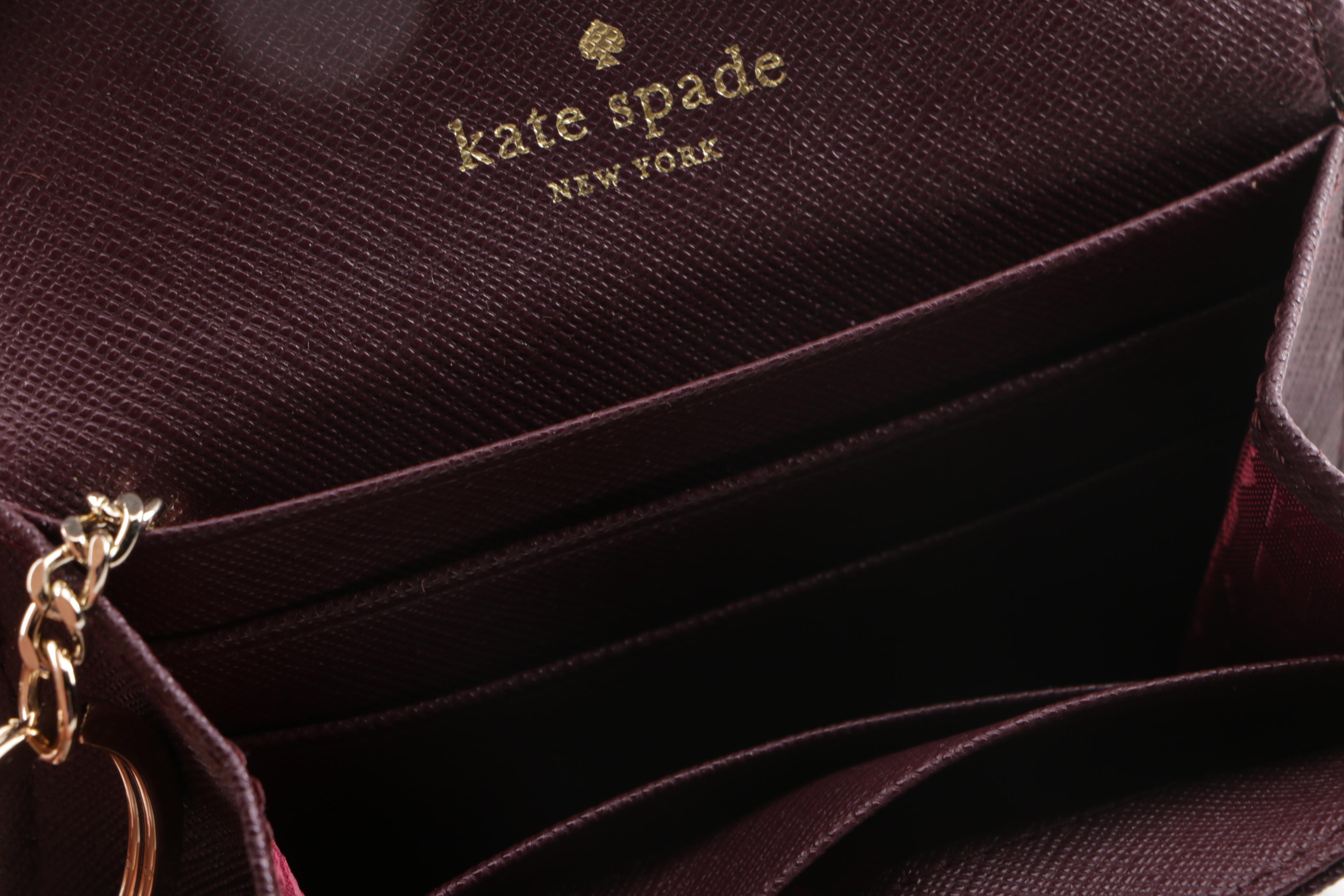 Kate Spade New York Deep Plum Coated Canvas Crossbody with Matching Wallet