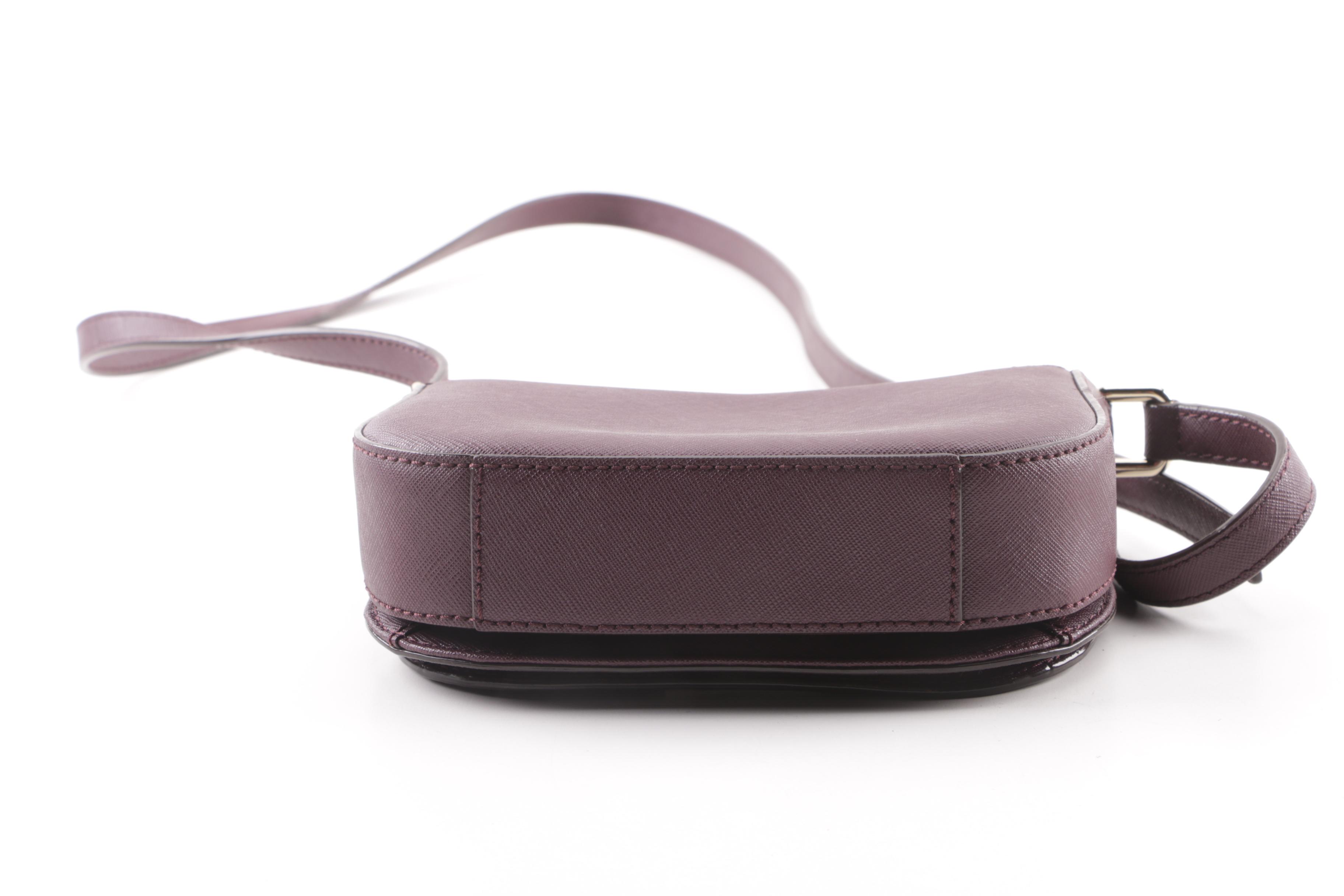 Kate Spade New York Deep Plum Coated Canvas Crossbody with Matching Wallet