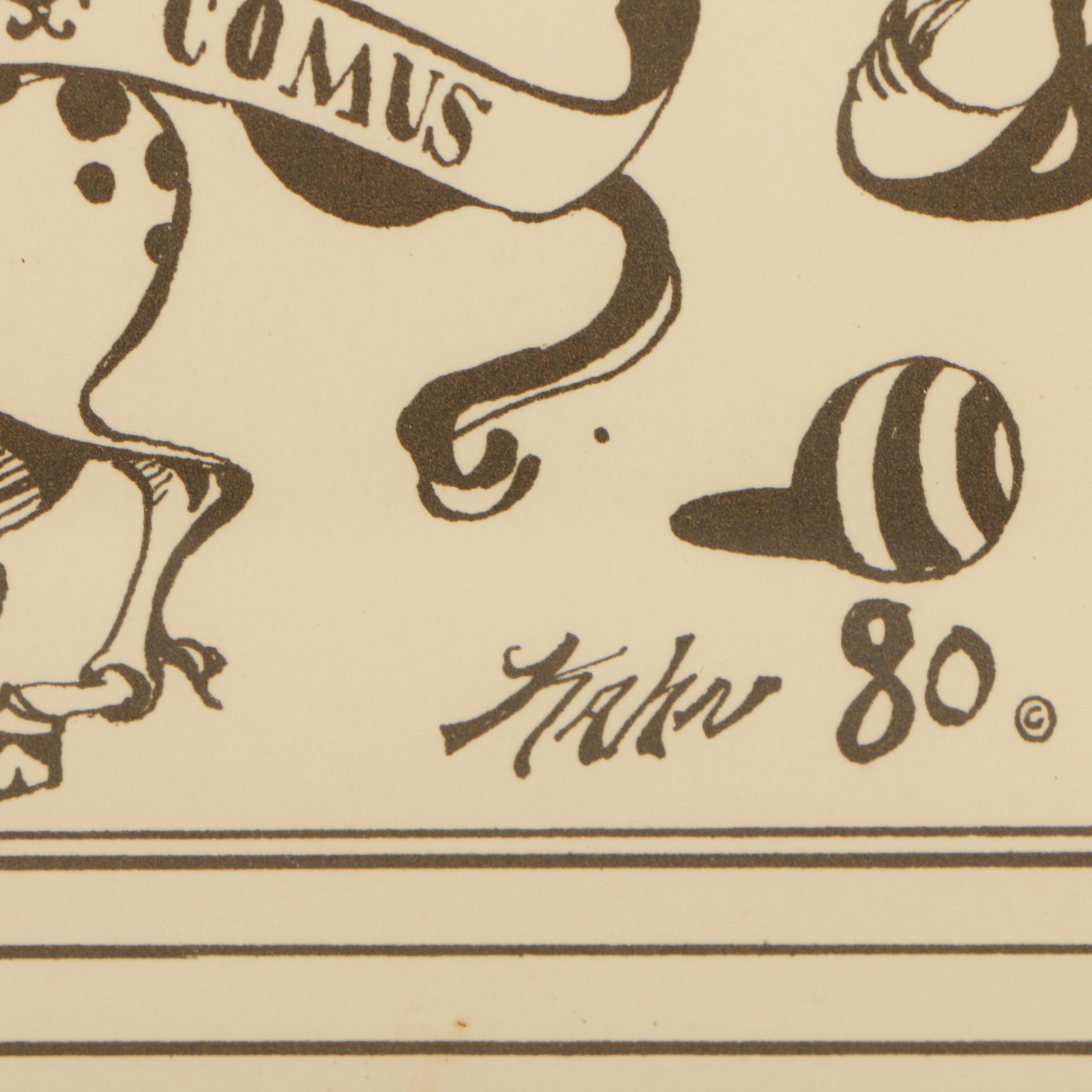 1980 New Orleans Offset Lithograph Poster Attributed to Julie Kahn Valentine