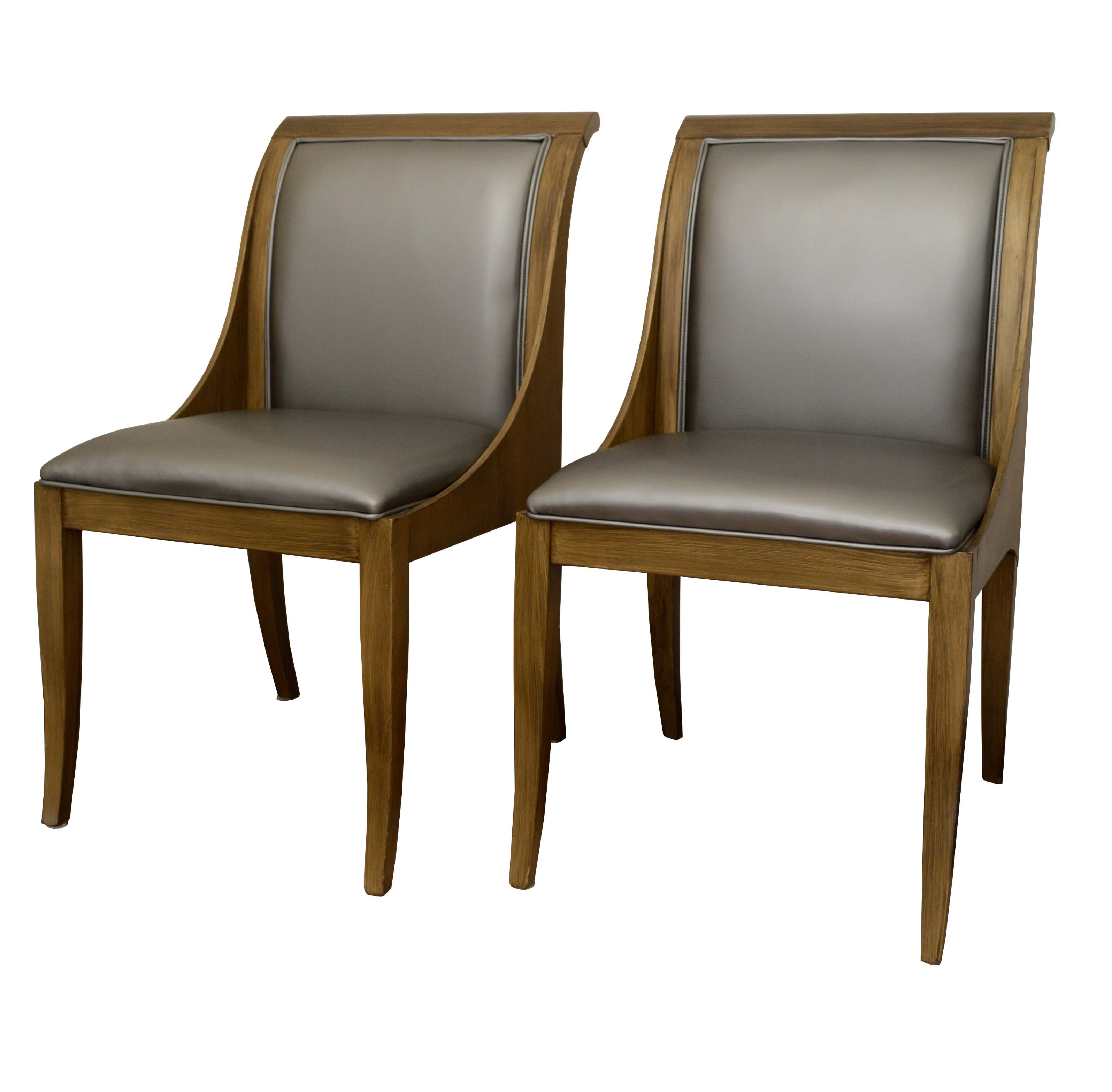 Contemporary Vinyl Upholstered Dining Chairs
