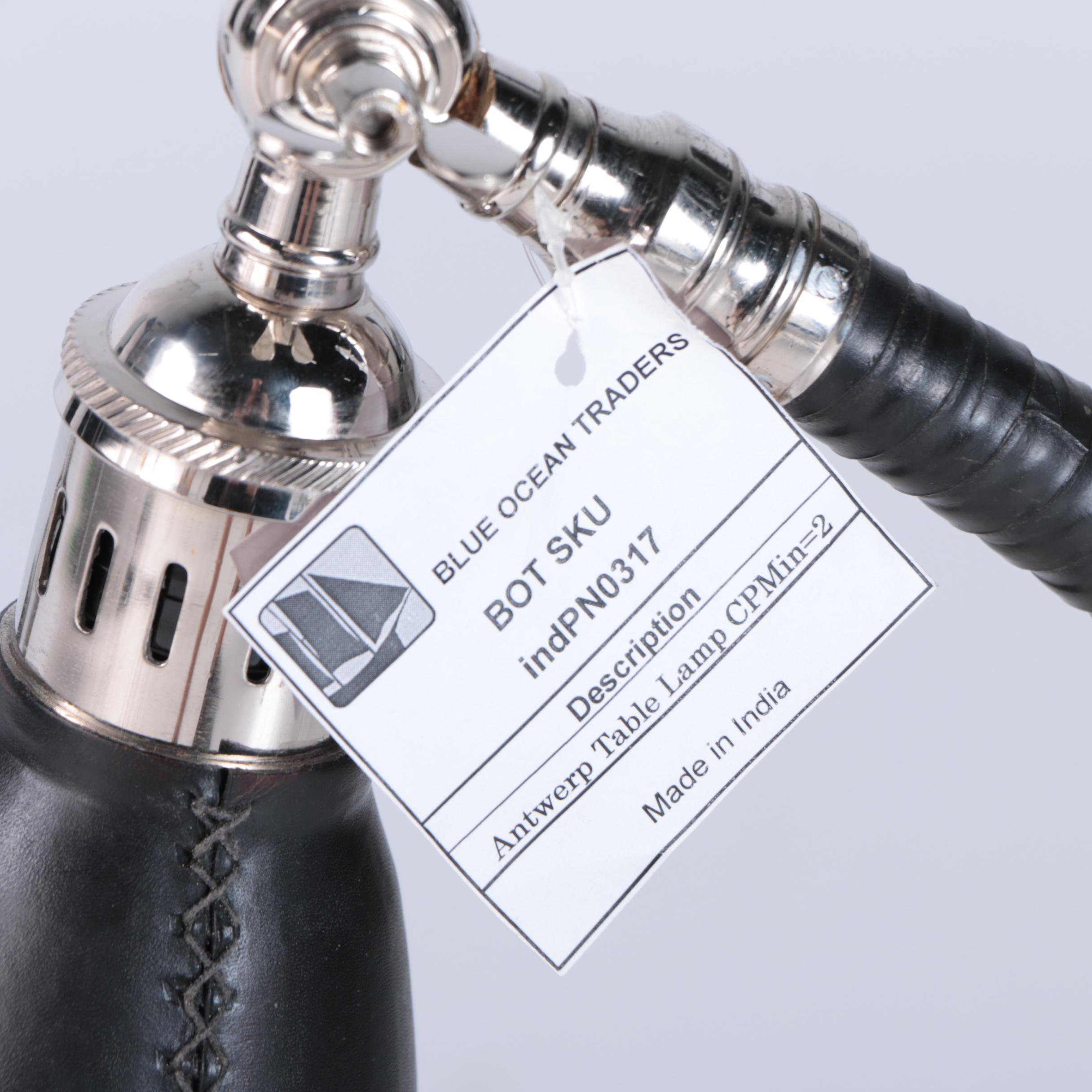 Blue Ocean Traders "Antwerp" Leather Covered Table Lamps