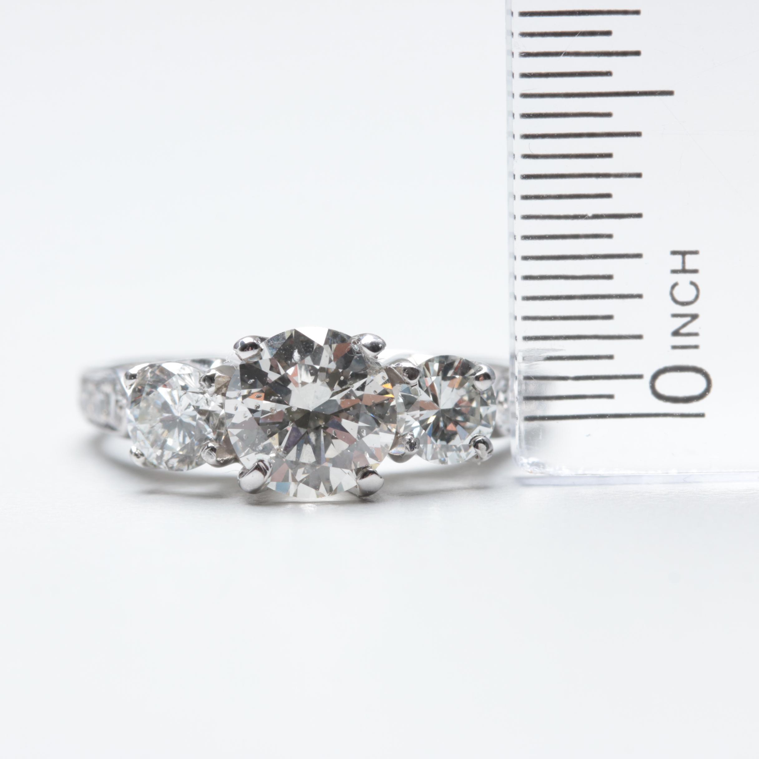 14K White Gold 1.78 CTW Diamond Ring