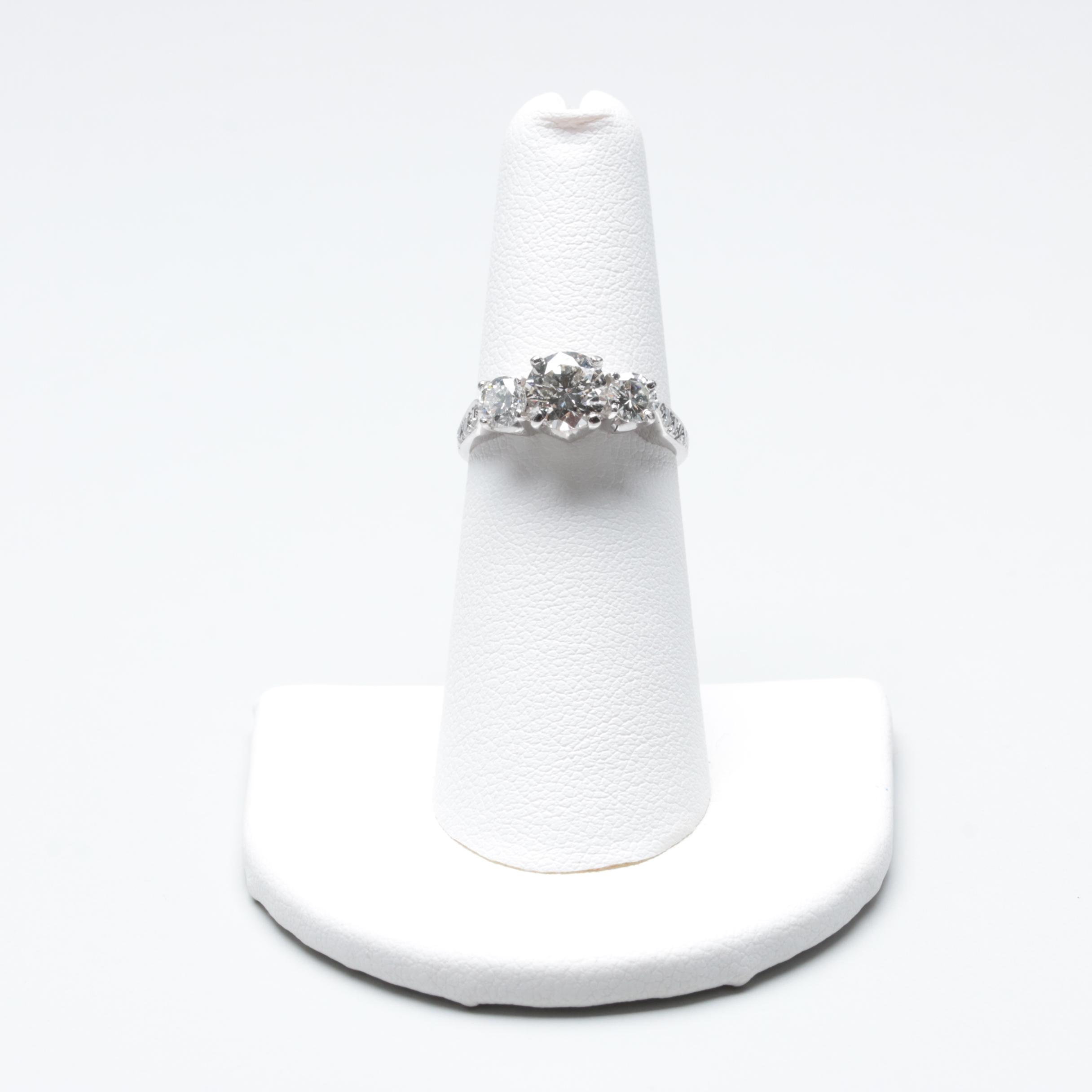 14K White Gold 1.78 CTW Diamond Ring