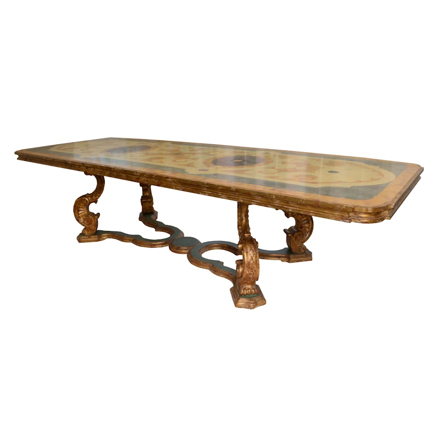 Rococo Style Painted Dining Table