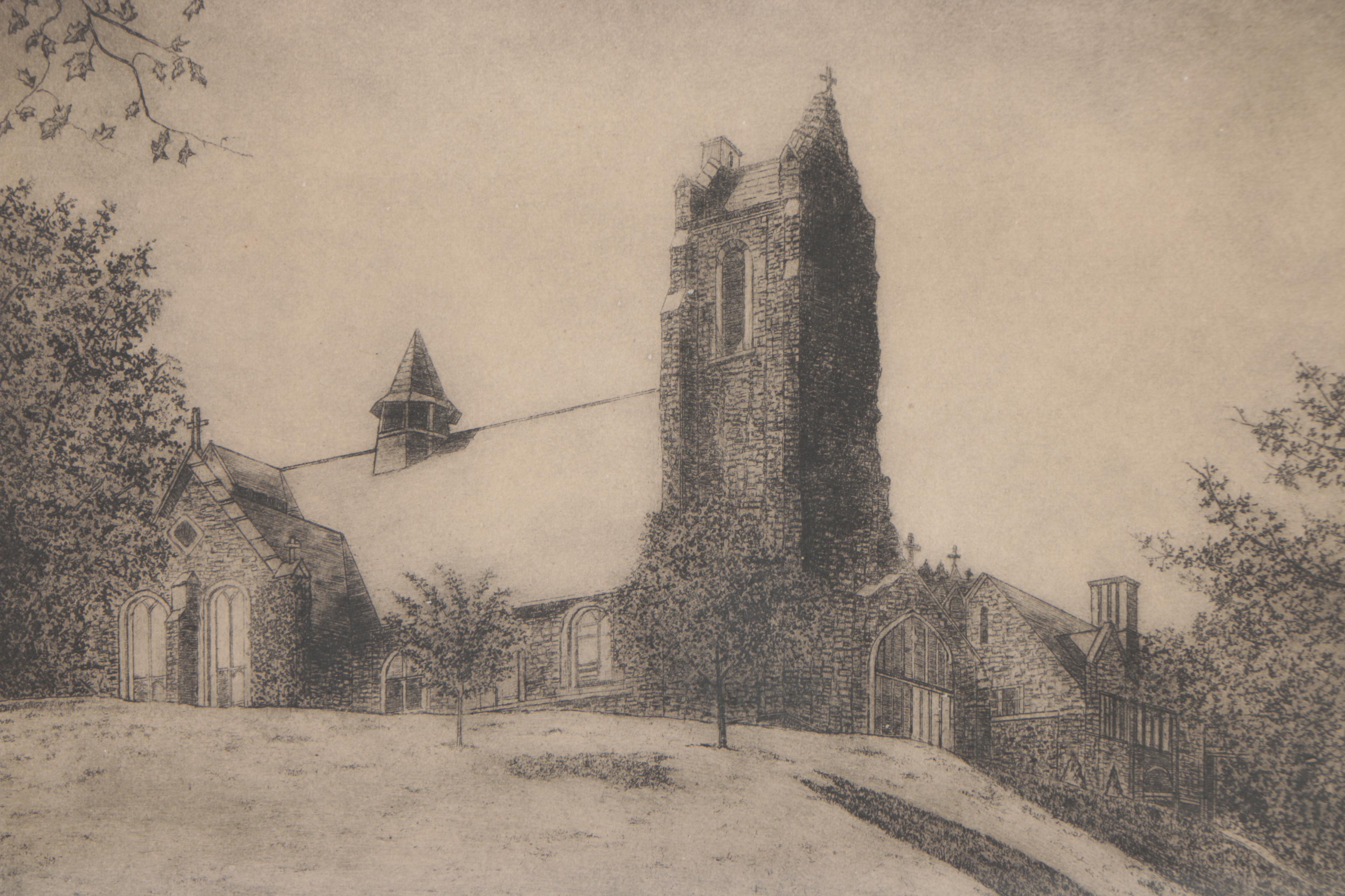 Erma H. Davis Limited Edition Etching "The Catholic Chapel"