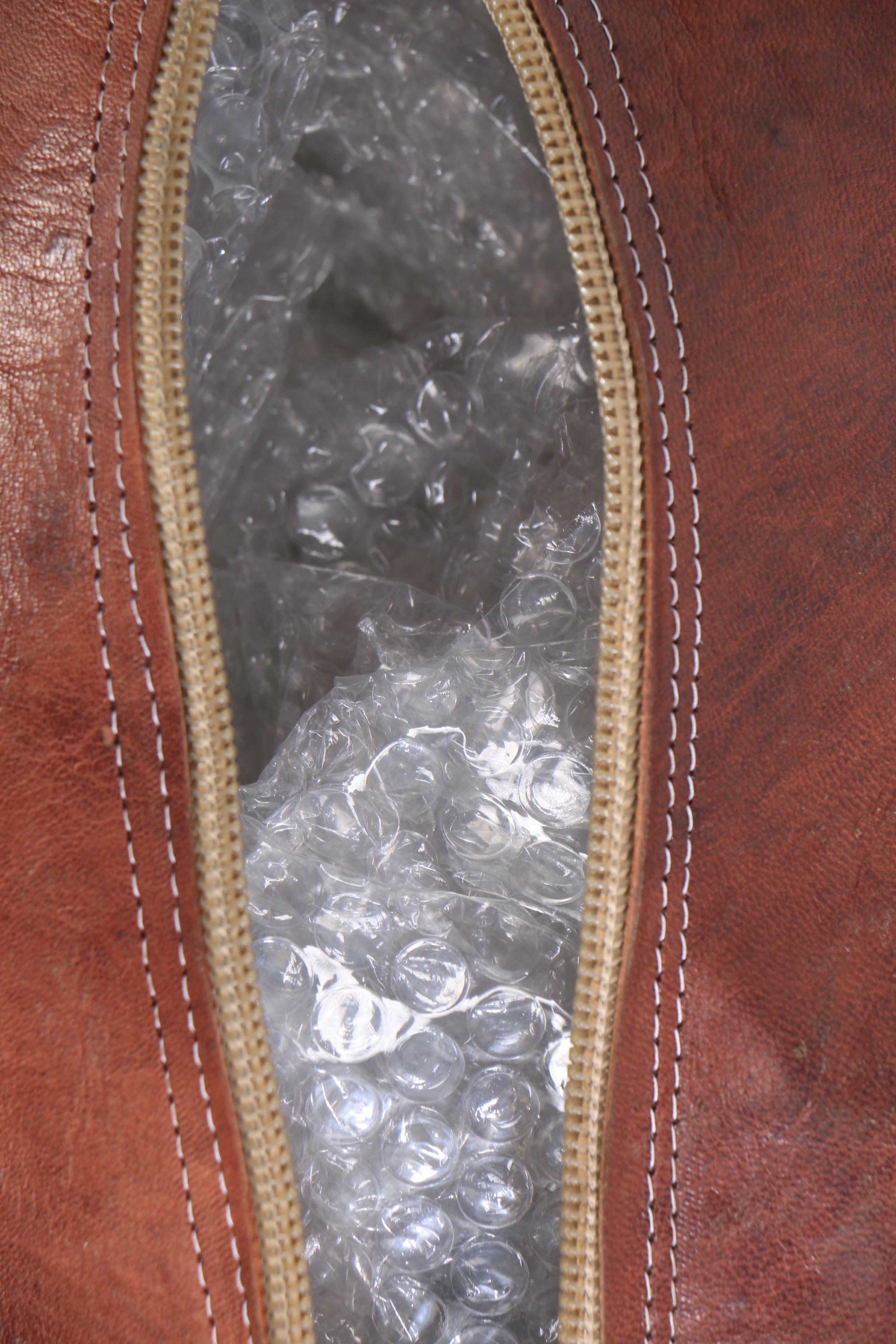 Moroccan Embroidered Leather "Kasbah" Ottoman Covers