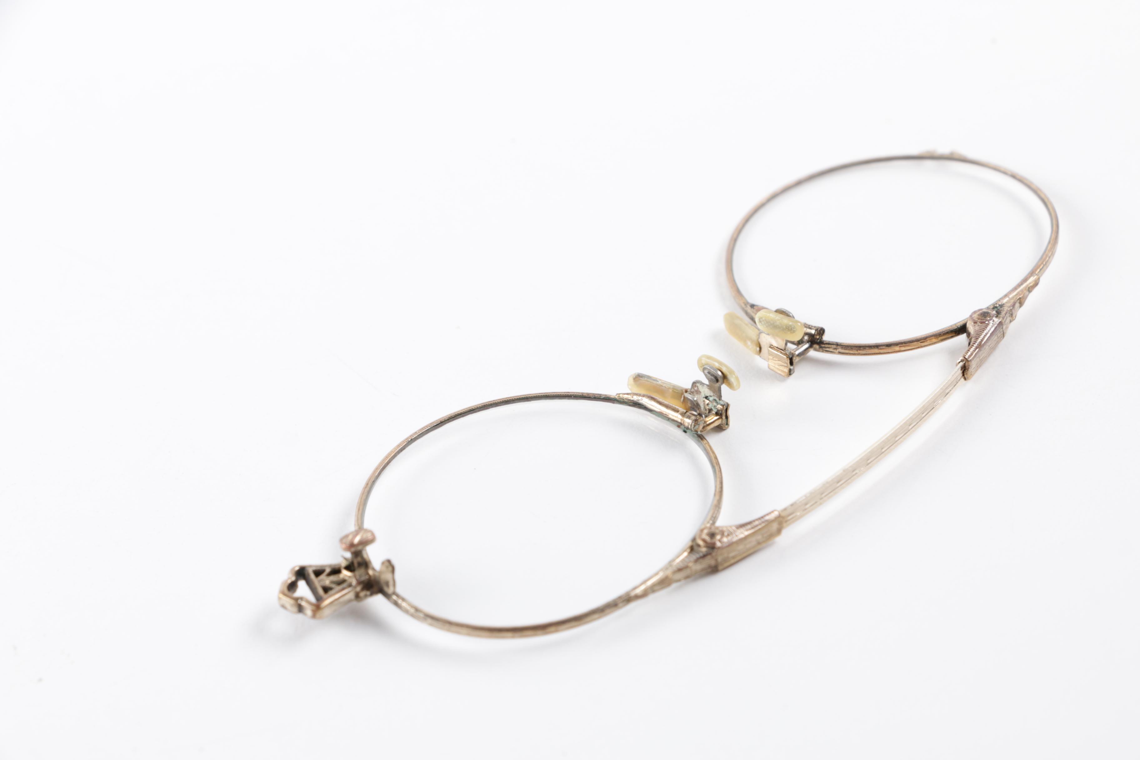 Vintage Pince-nez Eyeglasses and Folding Opera Glasses