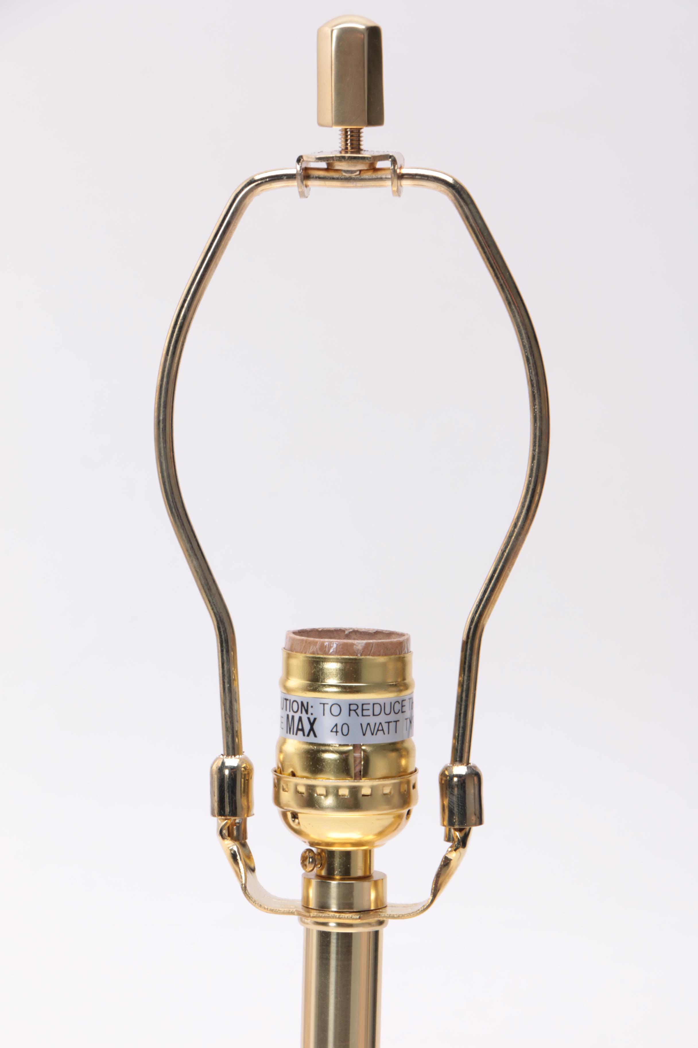 Blue Ocean Traders "Facets" Acrylic and Brass Plated Table Lamps with Shades