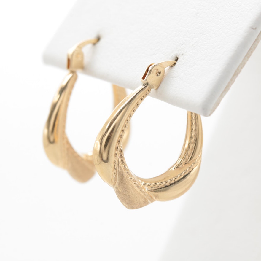 14K Yellow Gold Hoop Earrings