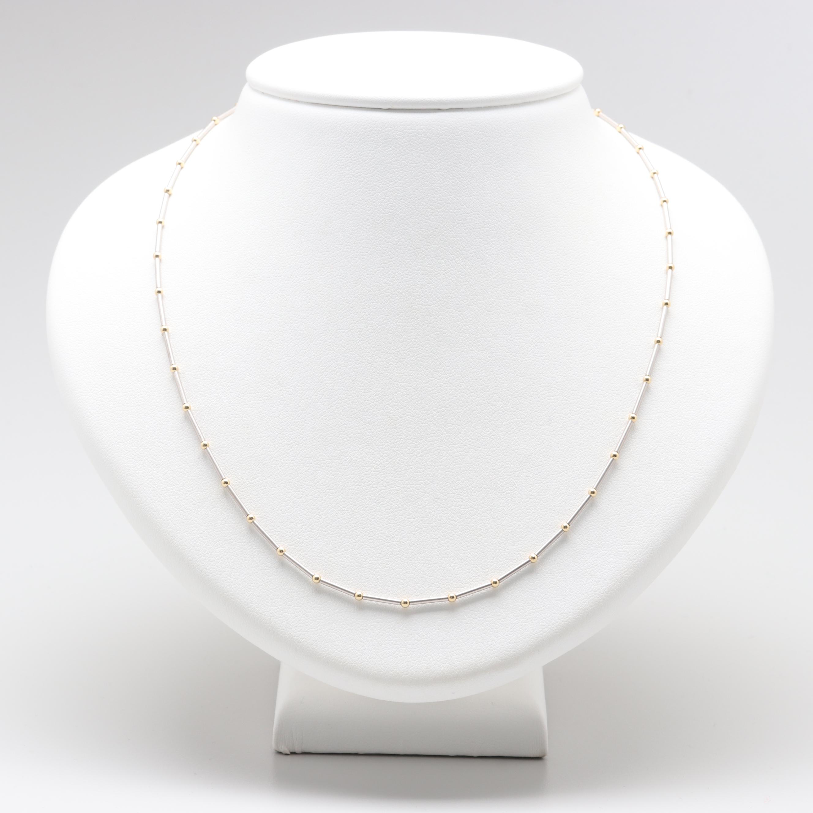 14K Yellow and White Gold Necklace