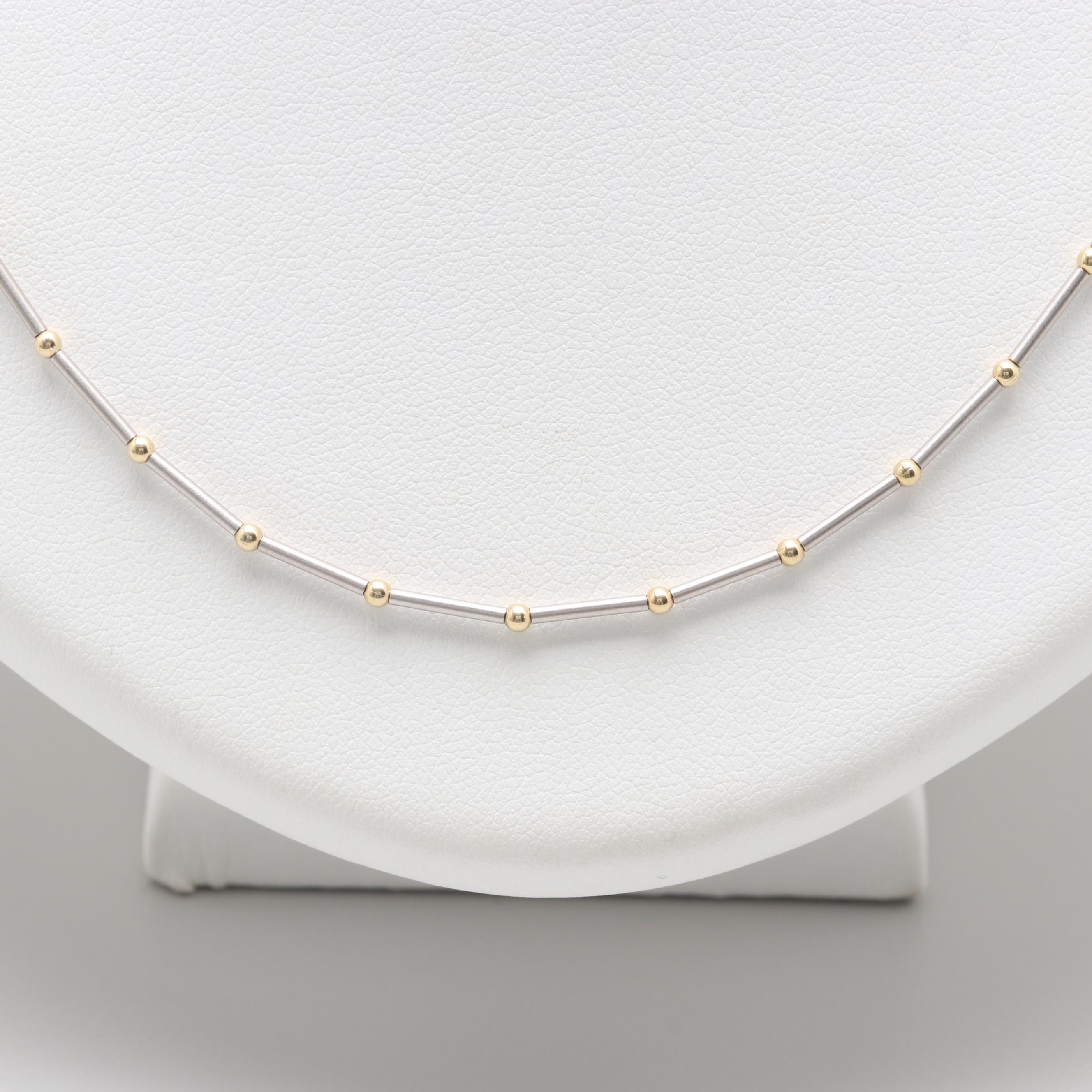14K Yellow and White Gold Necklace