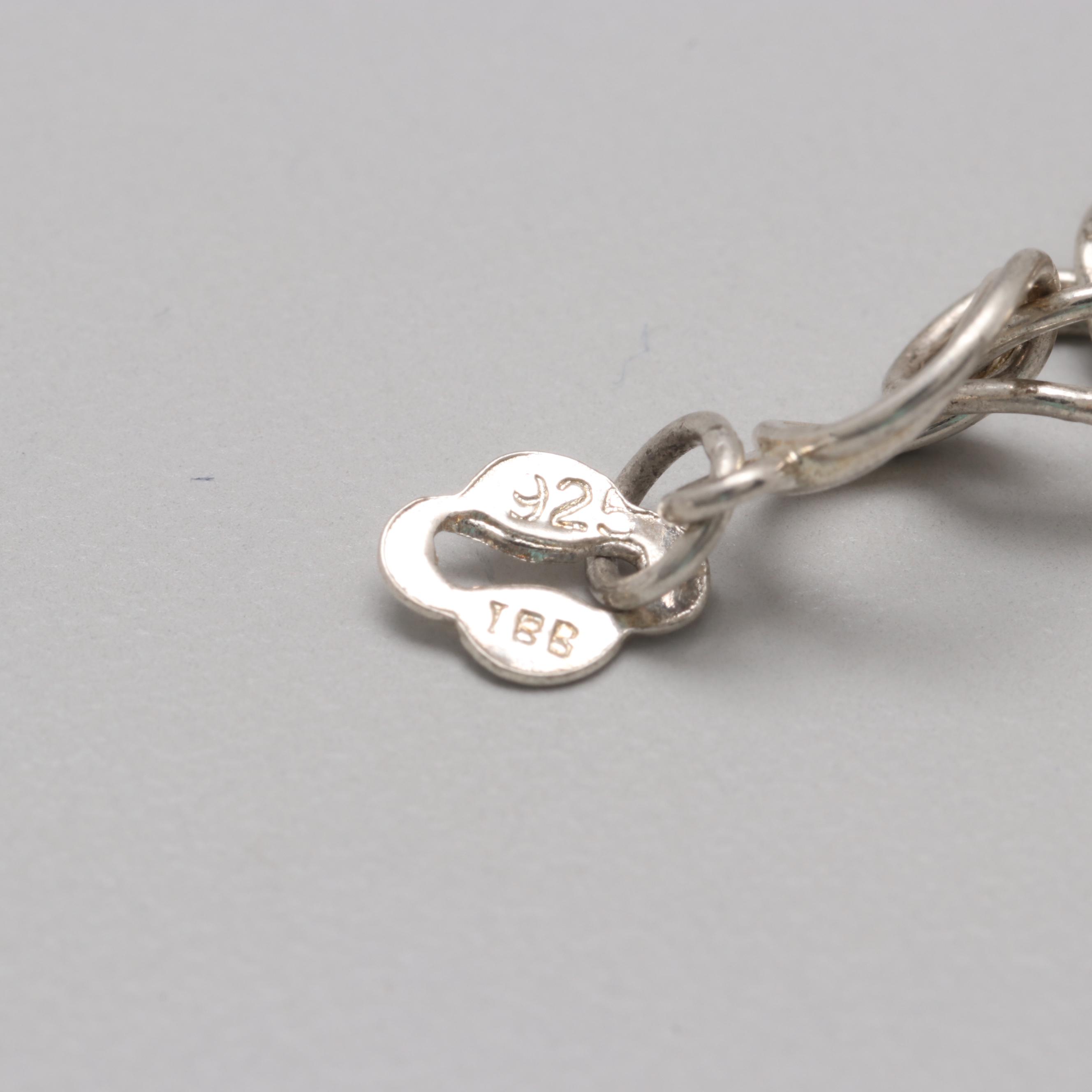 Sterling Silver Jewelry Including Charm Bracelet