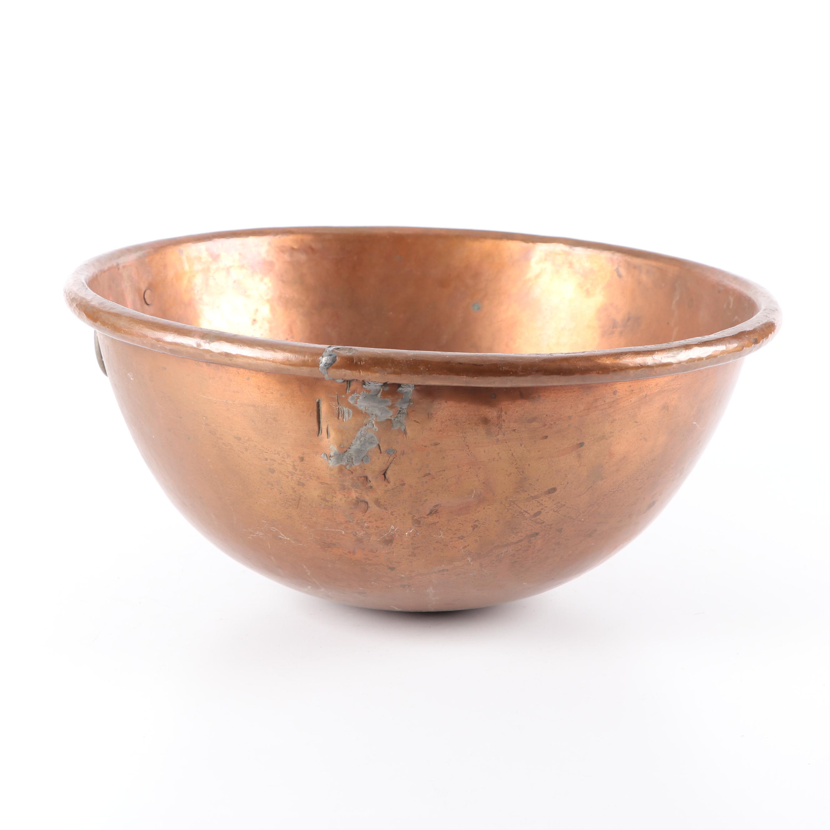 Vintage Spanish Pereira Copper Mixing Bowl