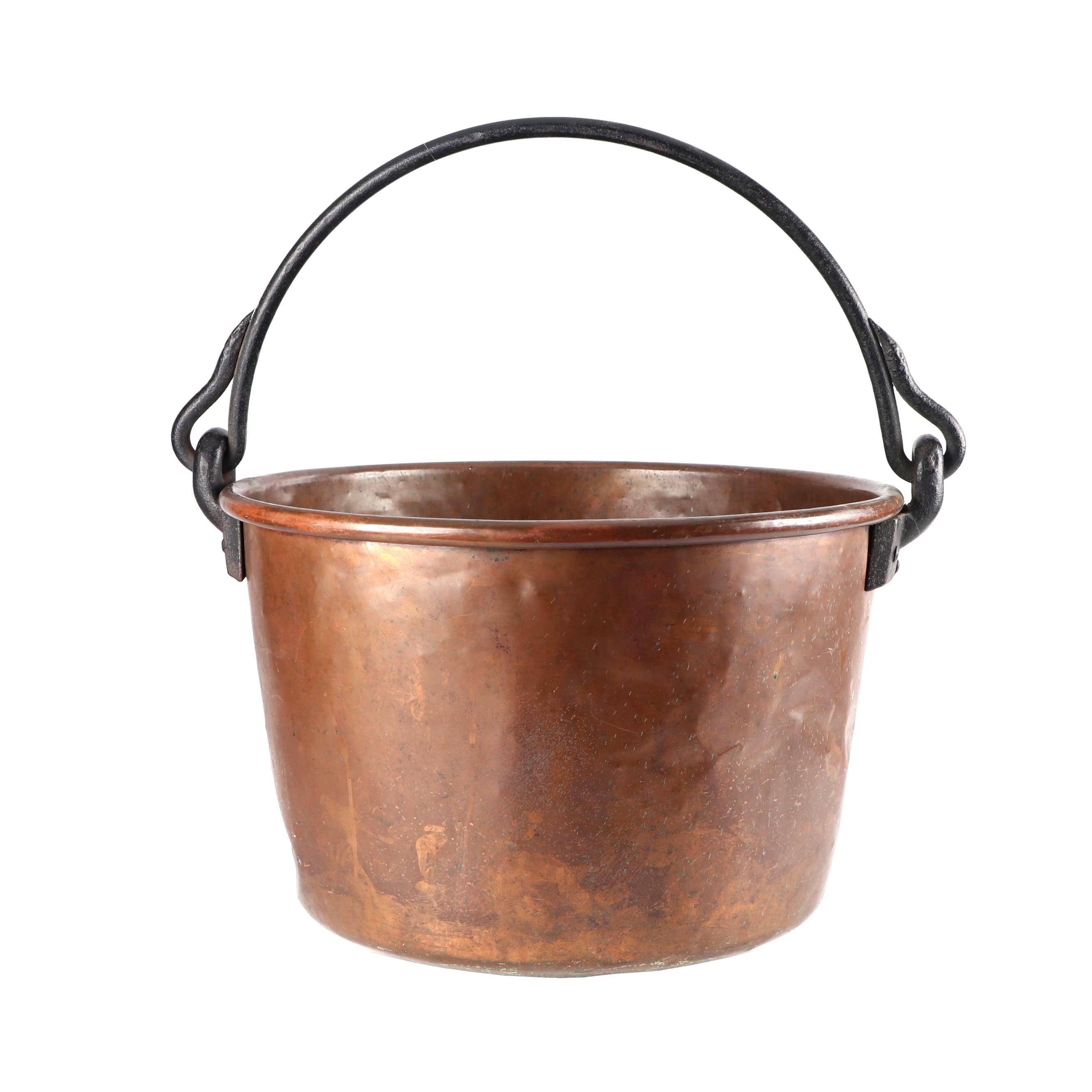 Antique Copper And Cast Iron Apple Butter Kettle