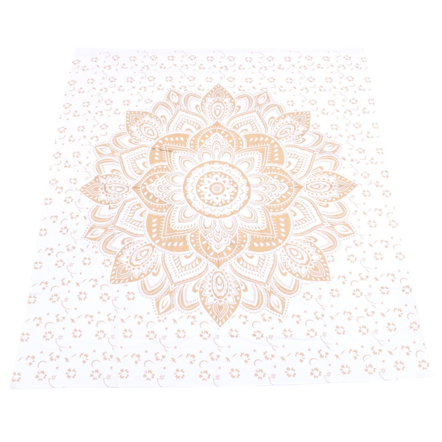 Indian Cotton Bed Cover with Mandala