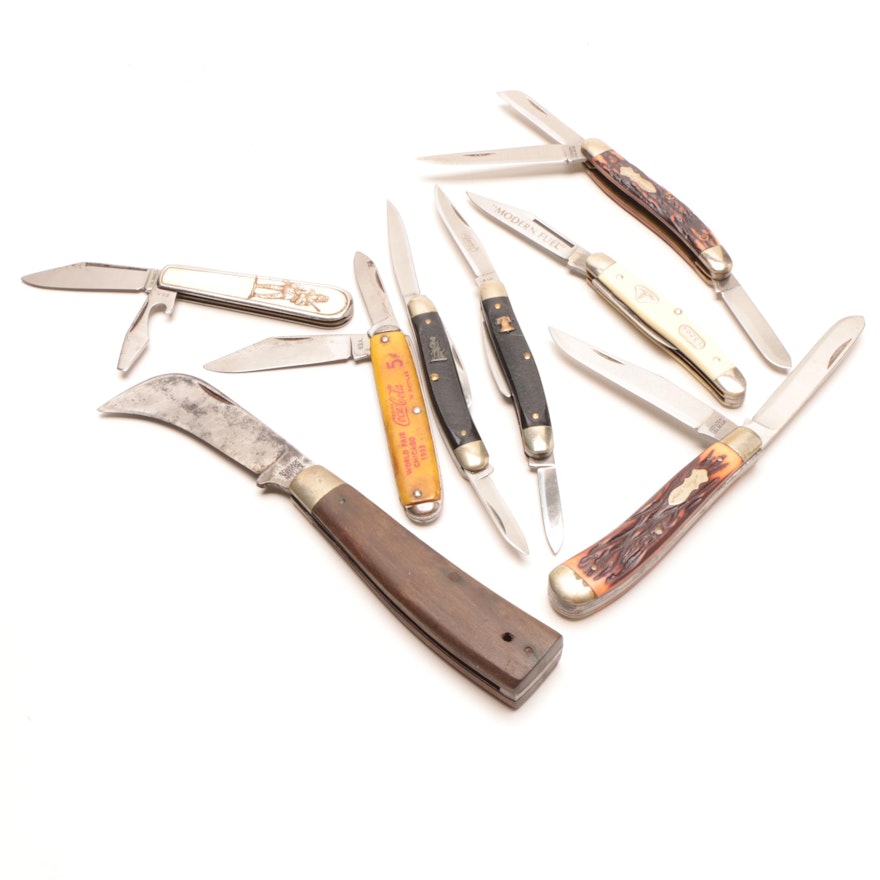 Eight Older Pocket and Utility Knives