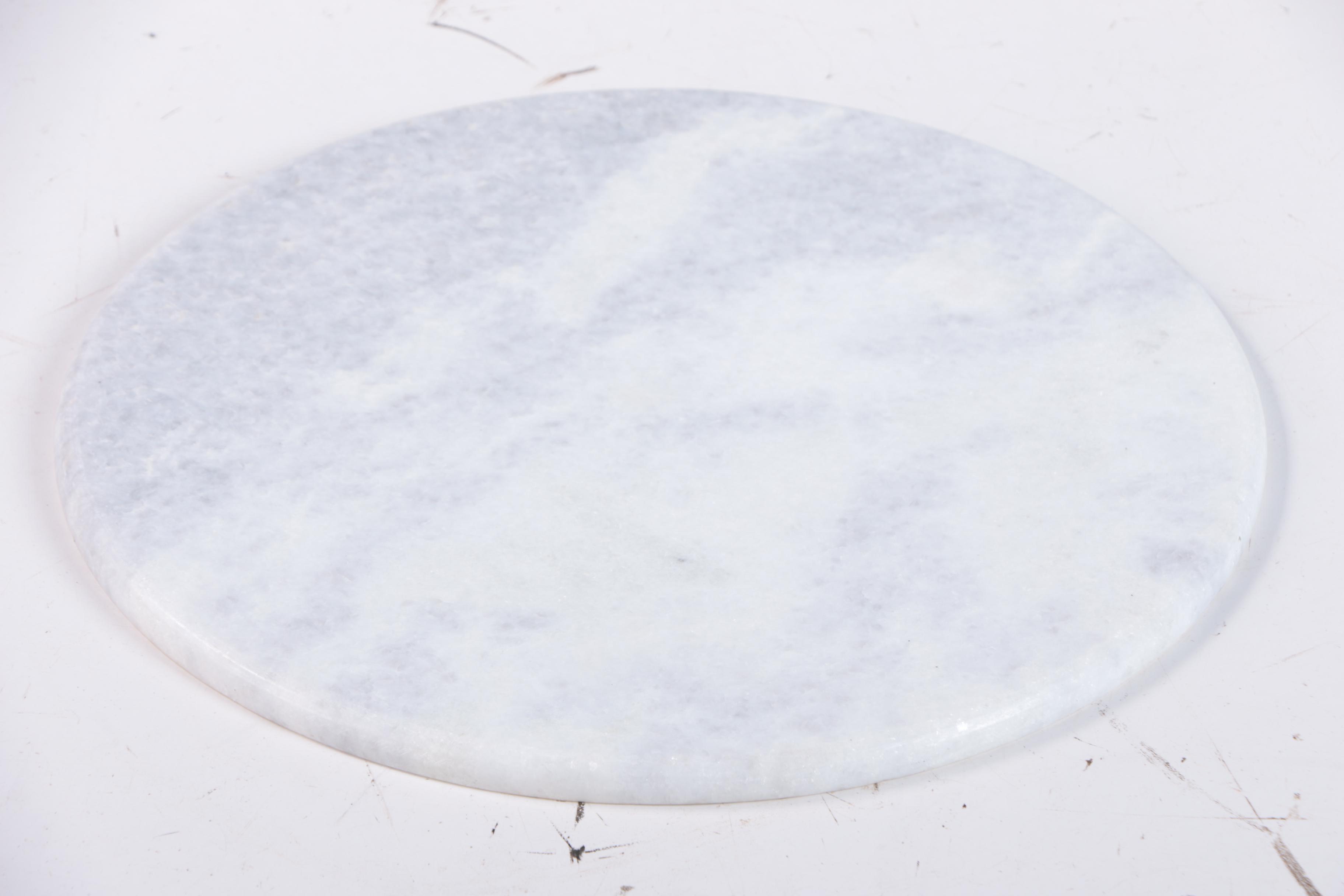 "Step Up" Marble and Brass Tiered Circle Cocktail Table