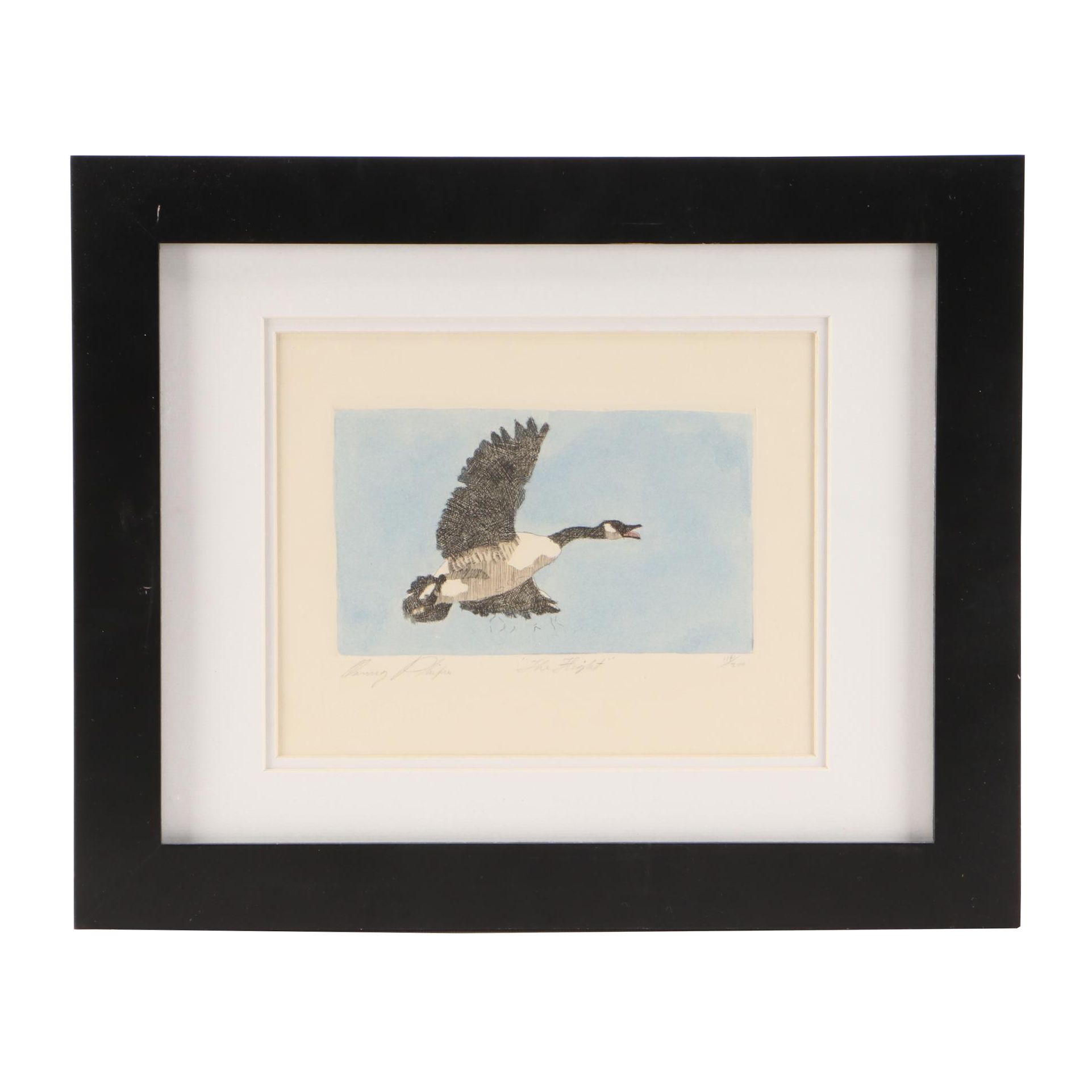 Danny Phifer Limited Edition Hand-Colored Etching "The Flight"