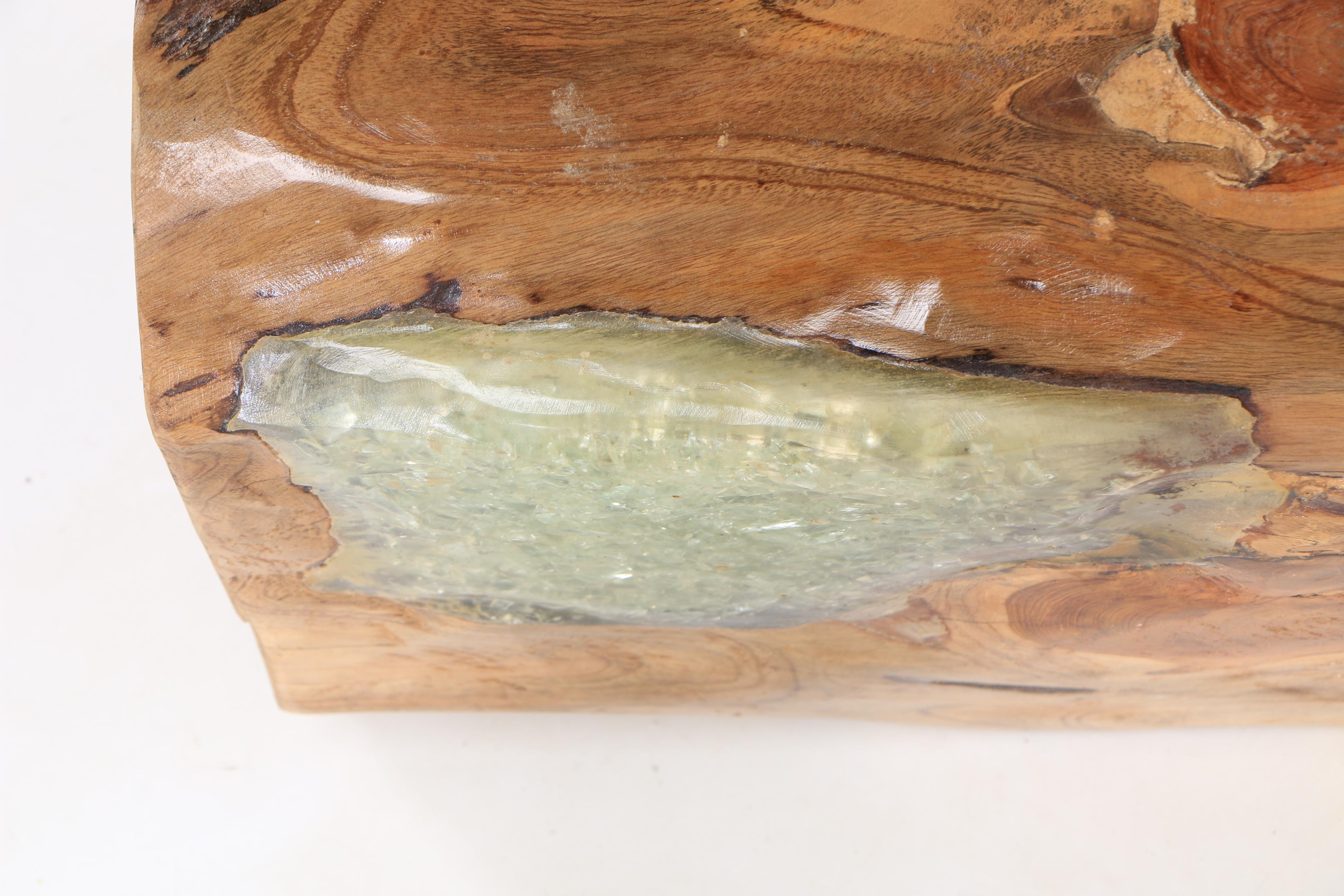 "Illusions" Mango Wood Stool Square