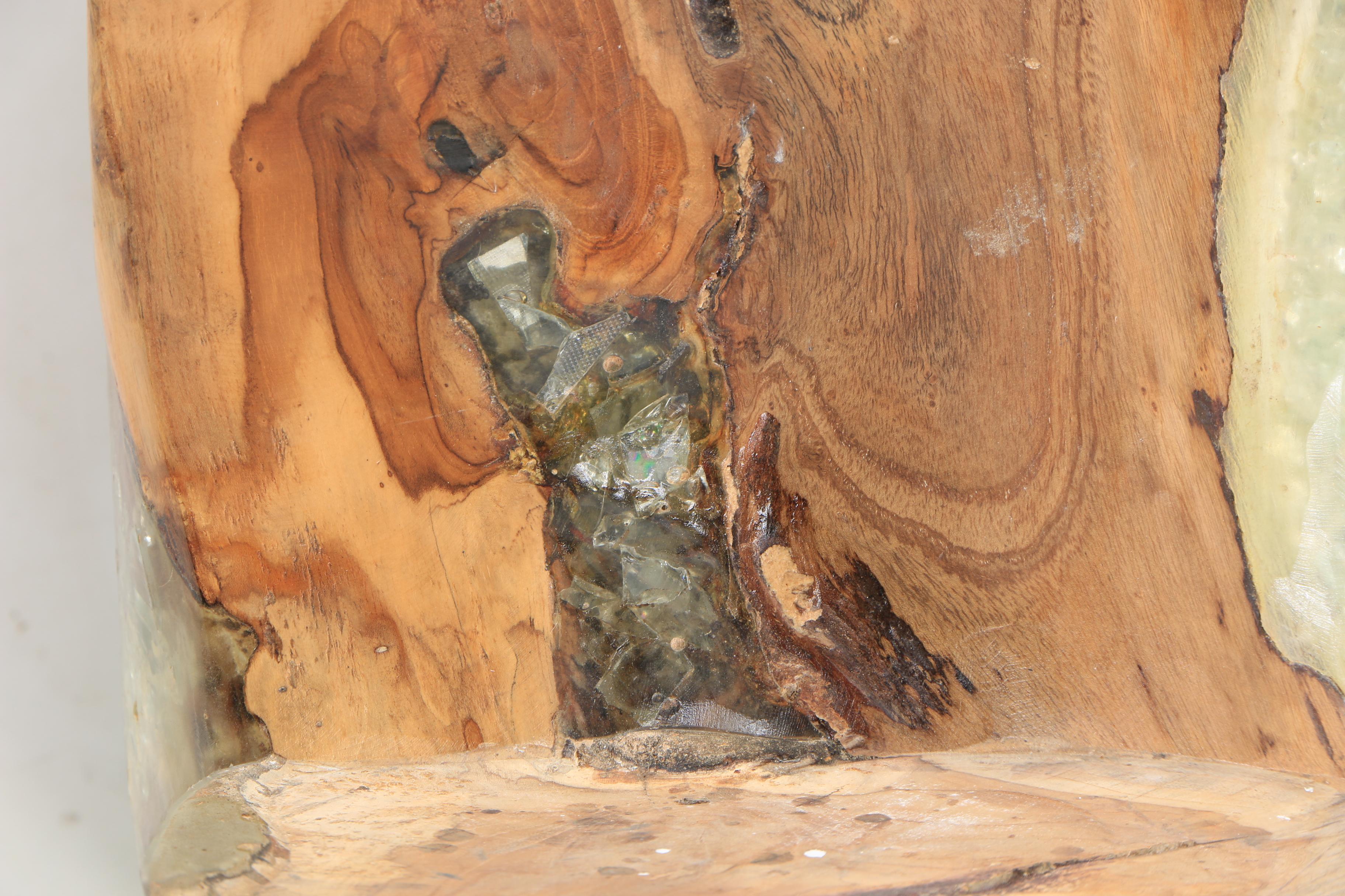 "Illusions" Mango Wood Stool Square