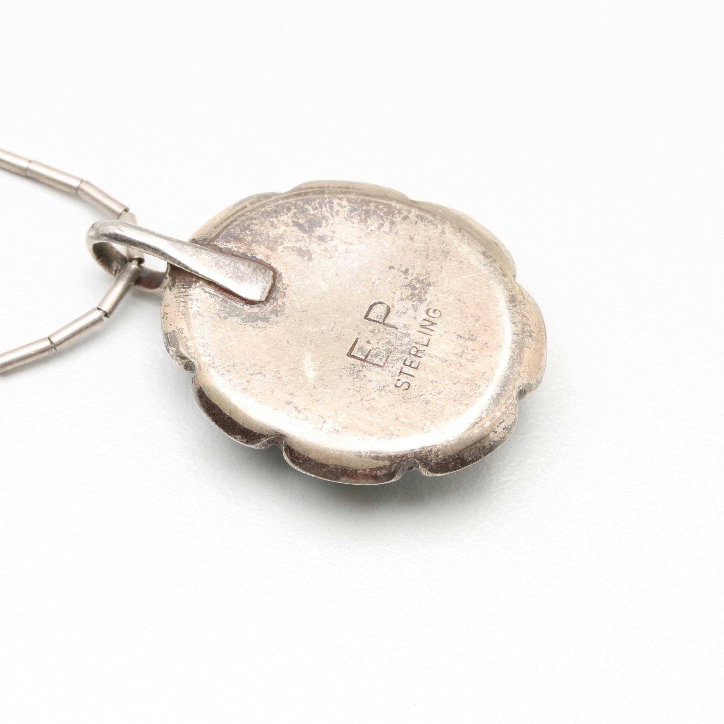 Southwestern Style Sterling Silver Necklaces Including Turquoise and Tiger's Eye