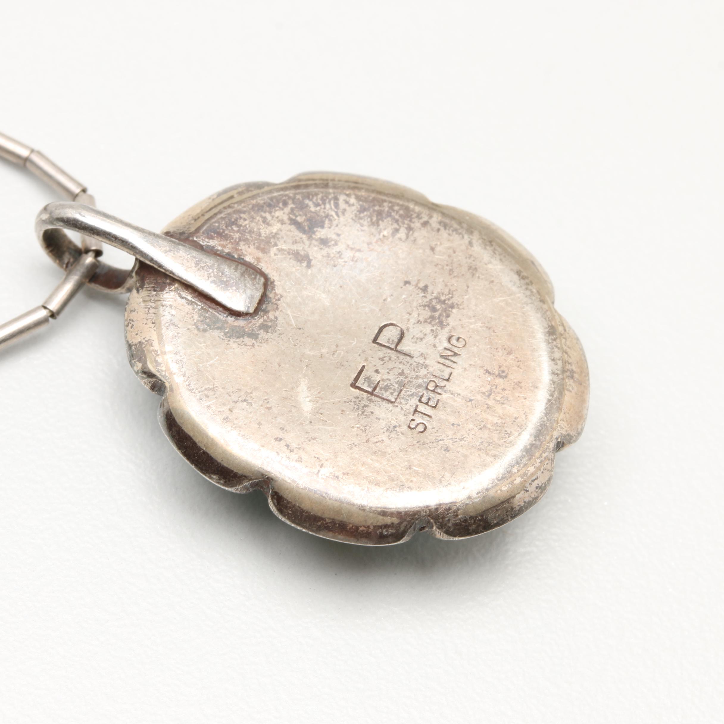 Southwestern Style Sterling Silver Necklaces Including Turquoise and Tiger's Eye